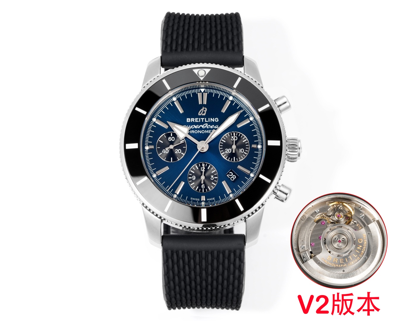 Breitling Super Ocean Chronograph 46: 100-Year Spirit with Panda Clock and Milan Steel Belt