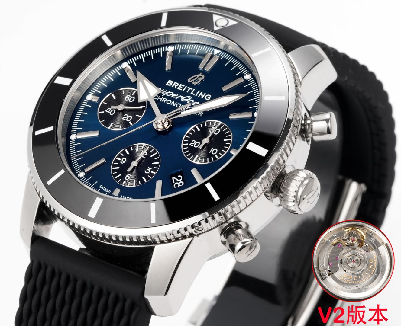 Breitling Super Ocean Chronograph 46: 100-Year Spirit with Panda Clock and Milan Steel Belt - 图片 4