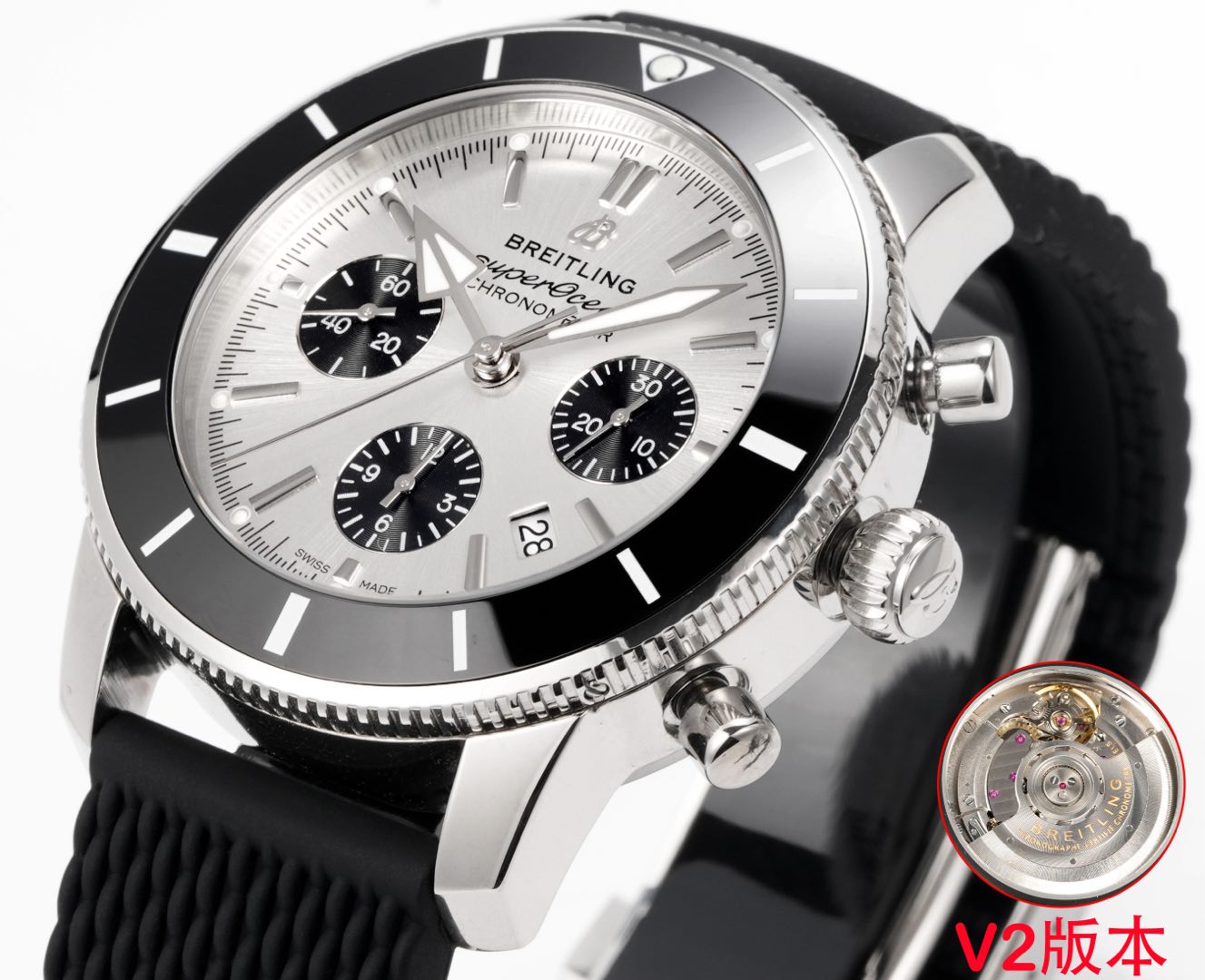Breitling Super Ocean Chronograph 46: 100-Year Spirit with Panda Clock & Milan Steel Belt – Review & Features - 图片 4