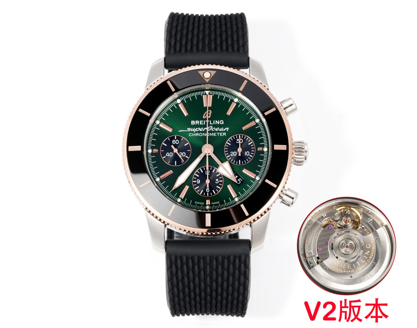 NO:338818,v1 Unified v2 Unified BLS Factory V2 Version Breitling Super Ocean Culture Second Generation Limited Edition Chronograph Series. (breitling super ocean chronograph 46) 60 YEARS OF ADVENTURE AND DISCOVERY [Born for modern explorers] Inherited the 1957 model On the 60th anniversary of the launch of the Super Ocean Series, which is a pioneer in the deep-sea battle, Breitling injects new vitality into this classic watch series while retaining its unique personality. [Circle mouth] The new bezel design uses fine steel and an extremely sturdy anti-shock and shock-proof high-tech ceramic bezel scale ring, removing the metal rings that originally surround the minute scale to perfectly blend the existing bezel with the same color dial decorated with the prototype classic brand logo. It is matched with double-sided anti-glare treatment sapphire.  As the biggest highlight of this new product, the addition of the Panda chronograph undoubtedly makes the new Breitling Super Marine Culture second-generation chronograph more charming. The three contrasting power ^_^ energy discs are located at 3 o'clock, 6 o'clock and 9 o'clock respectively, corresponding to the three regular chronograph functions of 30-minute chronograph, 12-hour chronograph and small seconds dial, with a classic mechanical beauty. The triangle hour hand, diamond minute hand and the eccentric hour scale end have Super-LumiNova luminous part, which is convenient for viewing at night. The four on the dial  Between five points, there is also a calendar display window, adding practical functions to this classic disc. [Movement] The original version is matched with Breitling's homemade movement. We use the most stable fish scale pattern washing movement in China. Each movement is tested for 48 hours. [Watch strap] is equipped with a new same-color cowhide-rubber strap for this series, sewn with contrasting stitching, which is very design-like. It is very comfortable to wear [Milan Steel Belt]. The original version is opened with complex process. The original version can be synchronized in all places, and the strap can be removed by screws, breitling, cowhide19860909v1统一 v2统一 BLS工厂V2版本百年灵超级海洋文化二代限量版计时系列.(breitling super ocean chronograph 46) 60 YEARS OF ADVENTURE AND DISCOVERY【专为现代探险家而生】传承1957年表款在堪称深海征战先行者的超级海洋系列问世60周年之际,百年灵在保留其独特个性的同时为这一经典腕表系列注入全新活力.【圈口】全新的表圈设计采用精钢搭配坚固无比的防划防震高科技陶瓷表圈刻度环,去掉了原本围绕分钟刻度的金属环使现有表圈与装饰有原型经典品牌标识的同色表盘完美融合.搭配双面防炫目处理蓝宝石 作为本次新品的最大亮点,熊猫计时盘的加入无疑令全新的百年灵超级海洋文化二代计时码表更具魅力.三个对比鲜明的功^_^能盘,分别位于3点钟、6点钟和9点钟位置,对应30分钟计时、12小时计时以及小秒盘三大计时常规功能,别具经典的机械美感.三角形时针和菱形分针以及偏锥形小时刻度末端拥有Super-LumiNova夜光部分,便于在夜间观时.在盘面的四五点为之间,更设有日历显示窗口,为这经典的盘面再添实用功能.【机芯】原版搭配百年灵自制机芯,我们采用国内最为稳定的鱼鳞纹洗花机芯,每个机芯都测试48小时【表带】配该系列专用的全新同色牛皮-橡胶表带,采用撞色缝线缝制,极具设计感.配戴极具舒适【米兰钢带】原版开模,工艺复杂.所有地方同步原版,可以螺丝拆卸表带,,breitling,cowhide,Watch