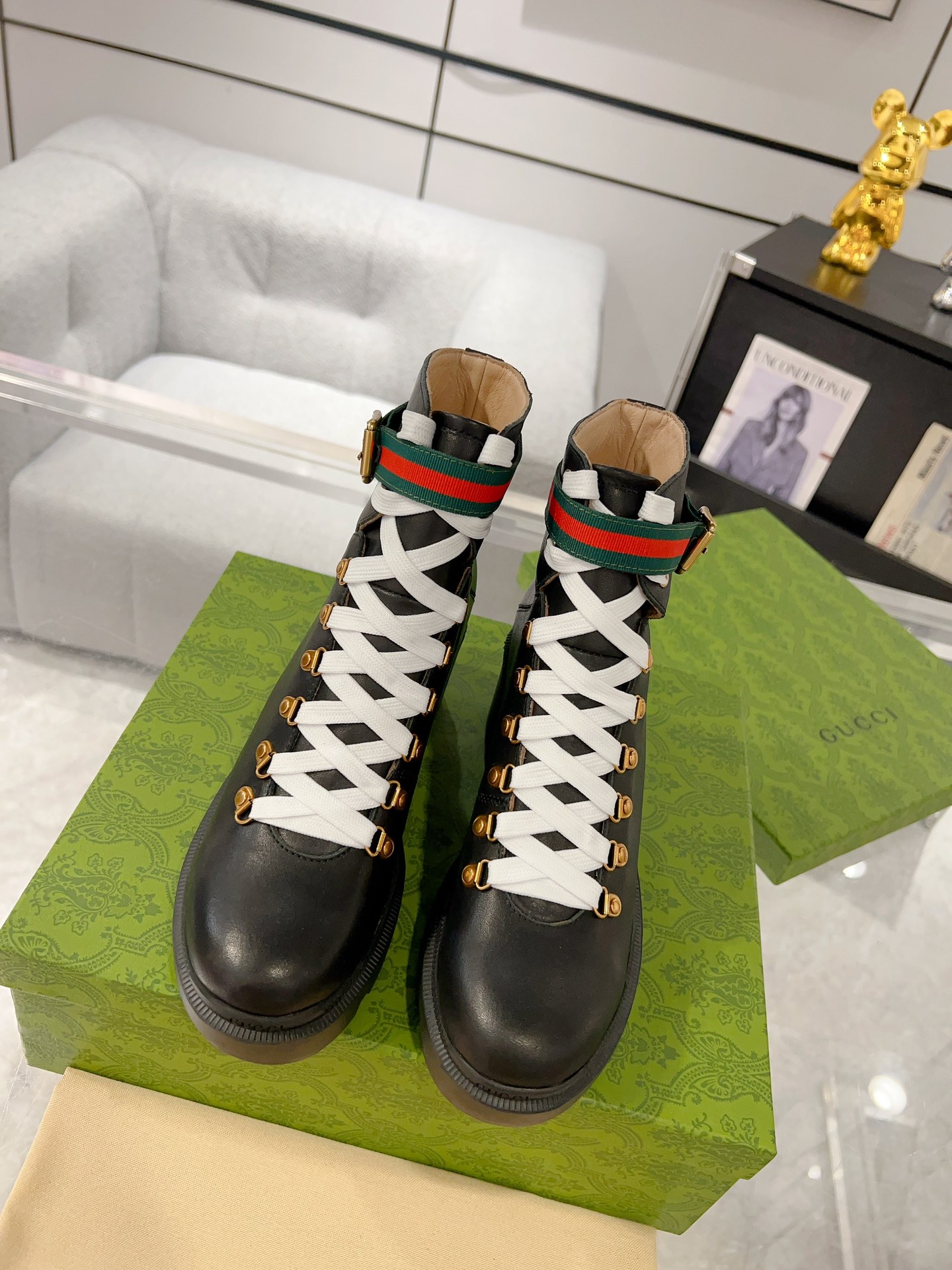 Gucci Short Boots Cowhide Sheepskin