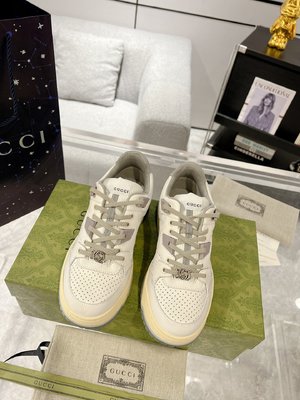 Gucci Buy Skateboard Shoes Sneakers White Cowhide Vintage Sweatpants