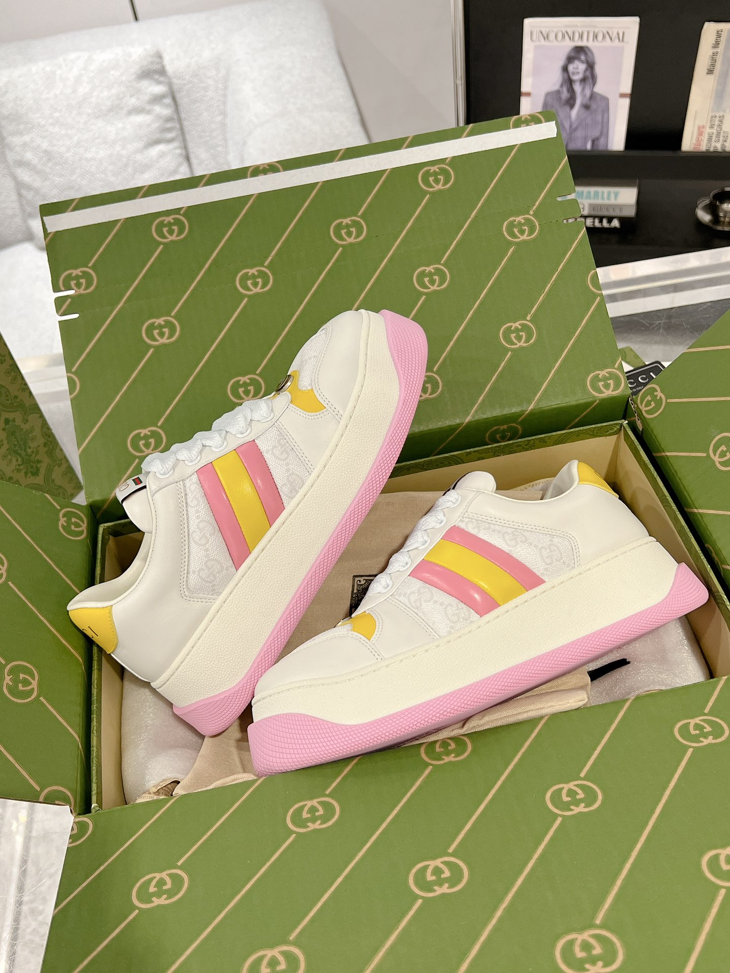 Gucci Screenerシリーズ 厚底スポーツシューズ カップル向け 6cm増高