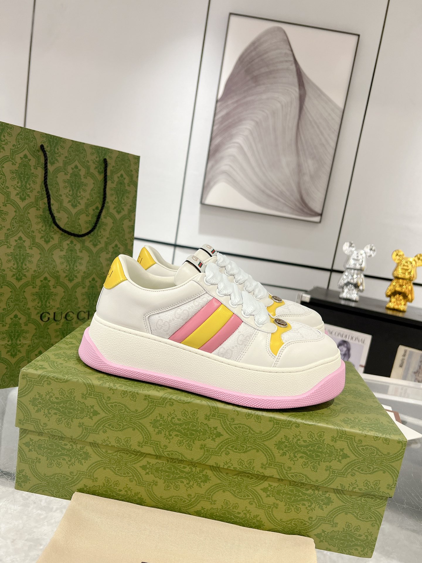 Gucci Screenerシリーズ 厚底スポーツシューズ カップル向け 6cm増高