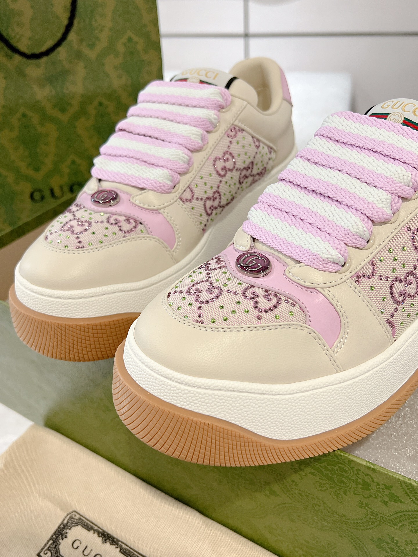 Gucci Screenerシリーズ 最新款厚底スニーカー カップル用 6cm増高