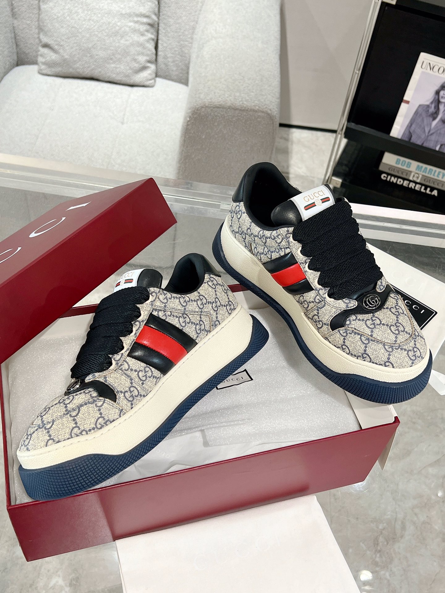 Gucci Screenerシリーズ厚底スポーツシューズ カップル向け6cm増高