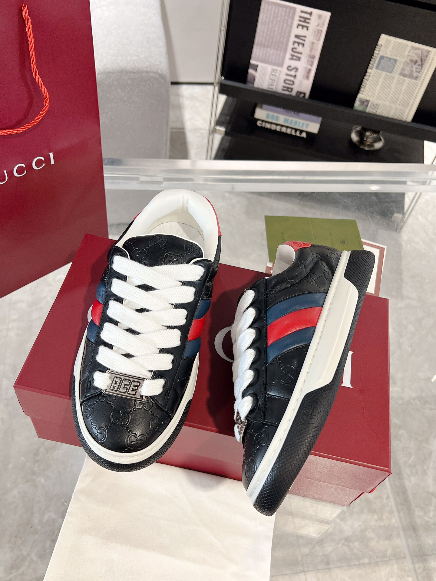 Gucci Ace Sneaker With Web, Lightweight Leather, And 'Ace' Metal Tag 3 i1729507241 3506 2