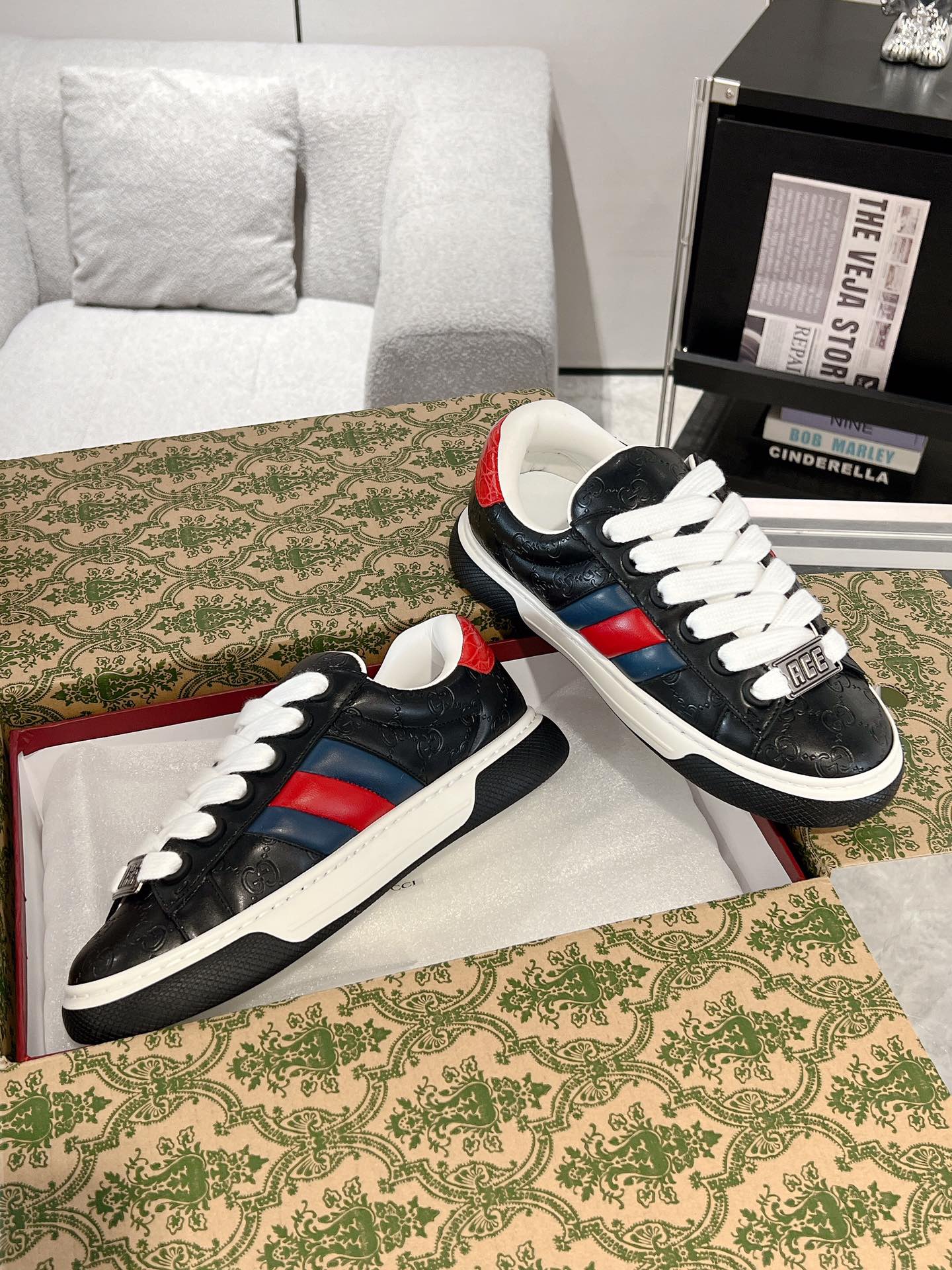 Gucci Ace Sneaker With Web, Lightweight Leather, And 'Ace' Metal Tag 5 i1729507242 8682 5