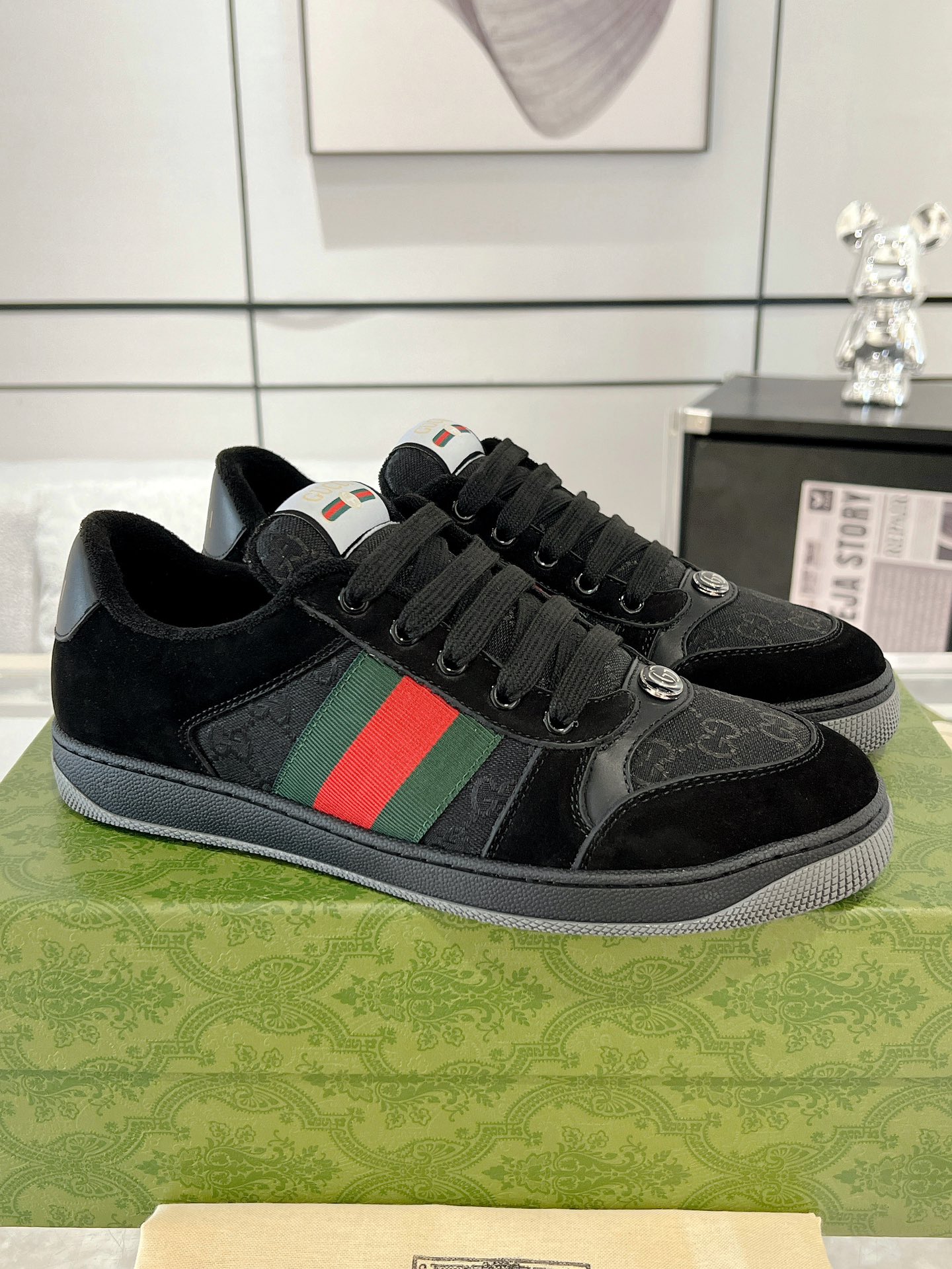 Gucci Screenerシリーズ 男女兼用 カップル用 スポーツシューズ