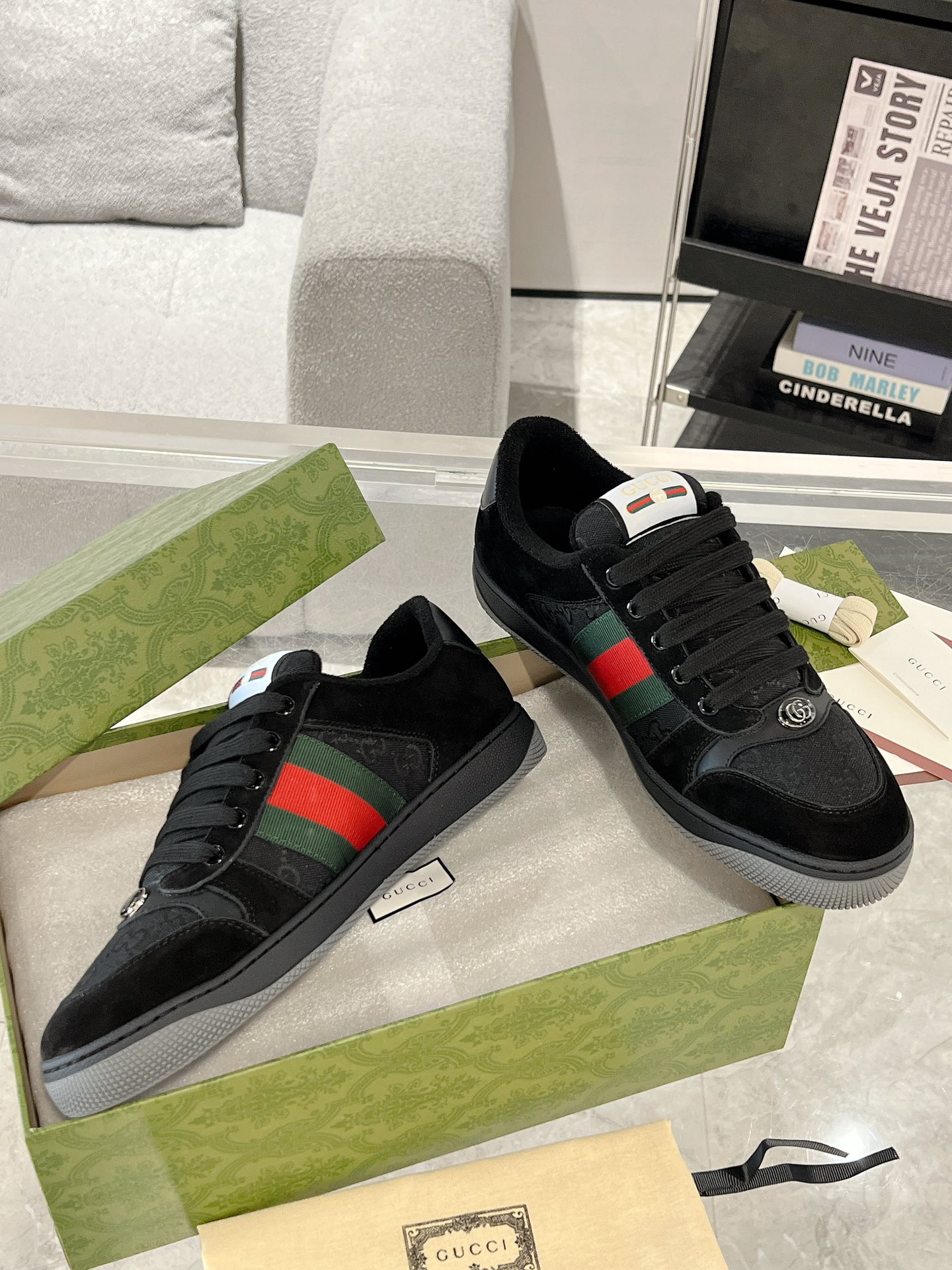 Gucci Screenerシリーズ 男女兼用 カップル用 スポーツシューズ