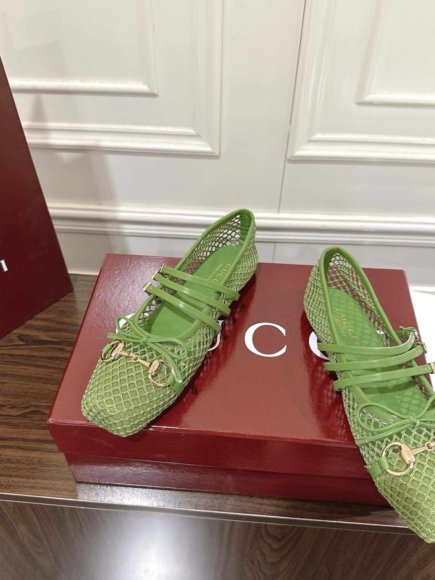 Gucci Women's Green Net Ballerina Flats with Horsebit Detail - Size 35-42 3 i1751970970897 99 0 2