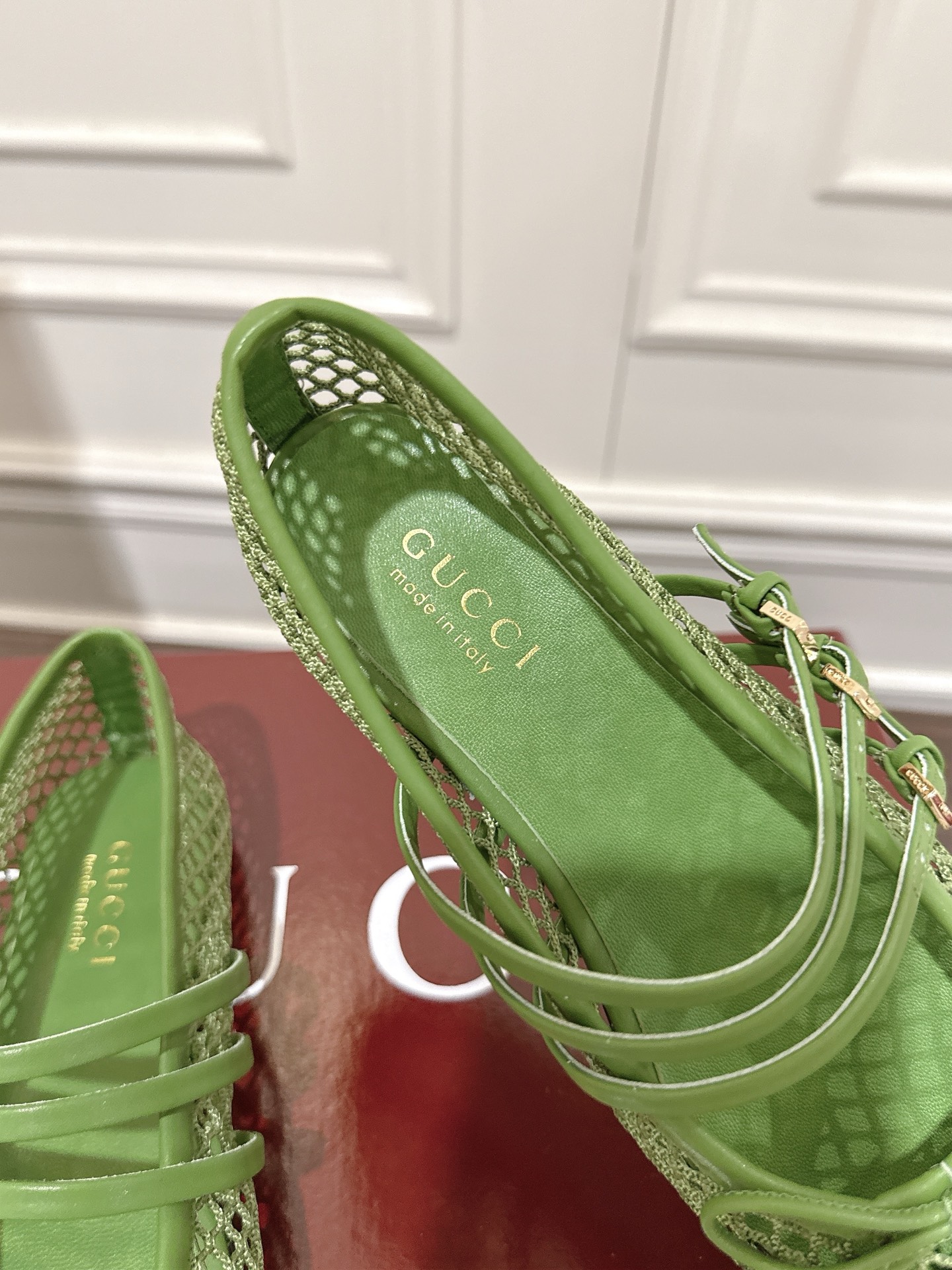 Gucci Women's Green Net Ballerina Flats with Horsebit Detail - Size 35-42 7 i1751970971042 6754 0 6
