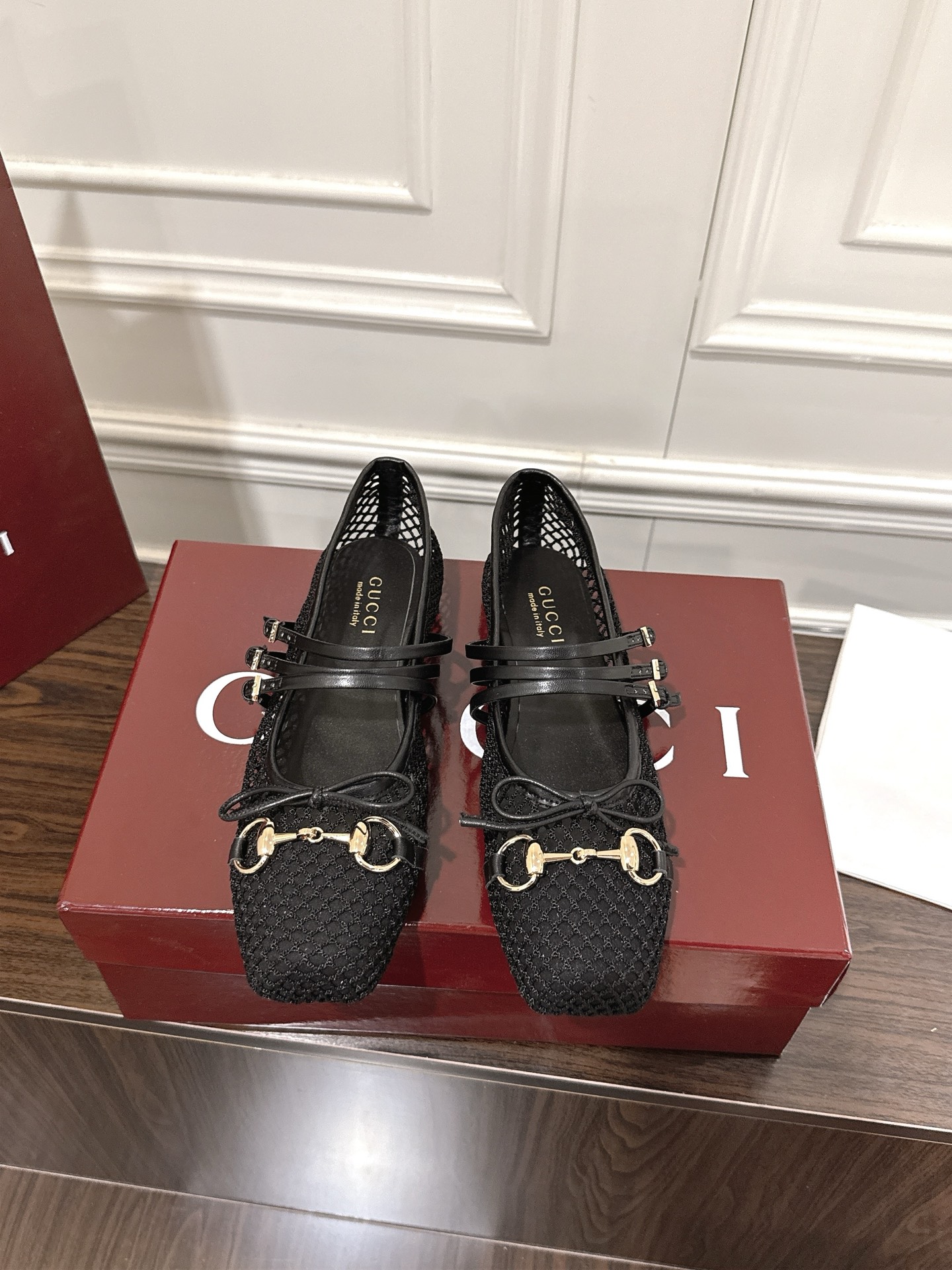 Gucci Women's Black Mesh Ballerina Flats with Horsebit Detail - Sizes 35-42 2 i1751971047259 1180 0 0