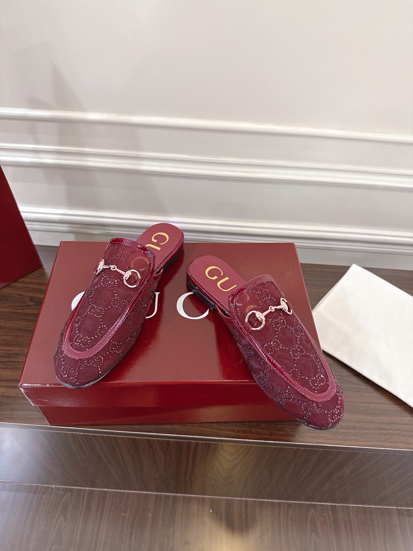 Gucci Horsebit Women's Burgundy Mules Slides - Sizes 35-42 Available 4 i1752079312242 7509 0 1