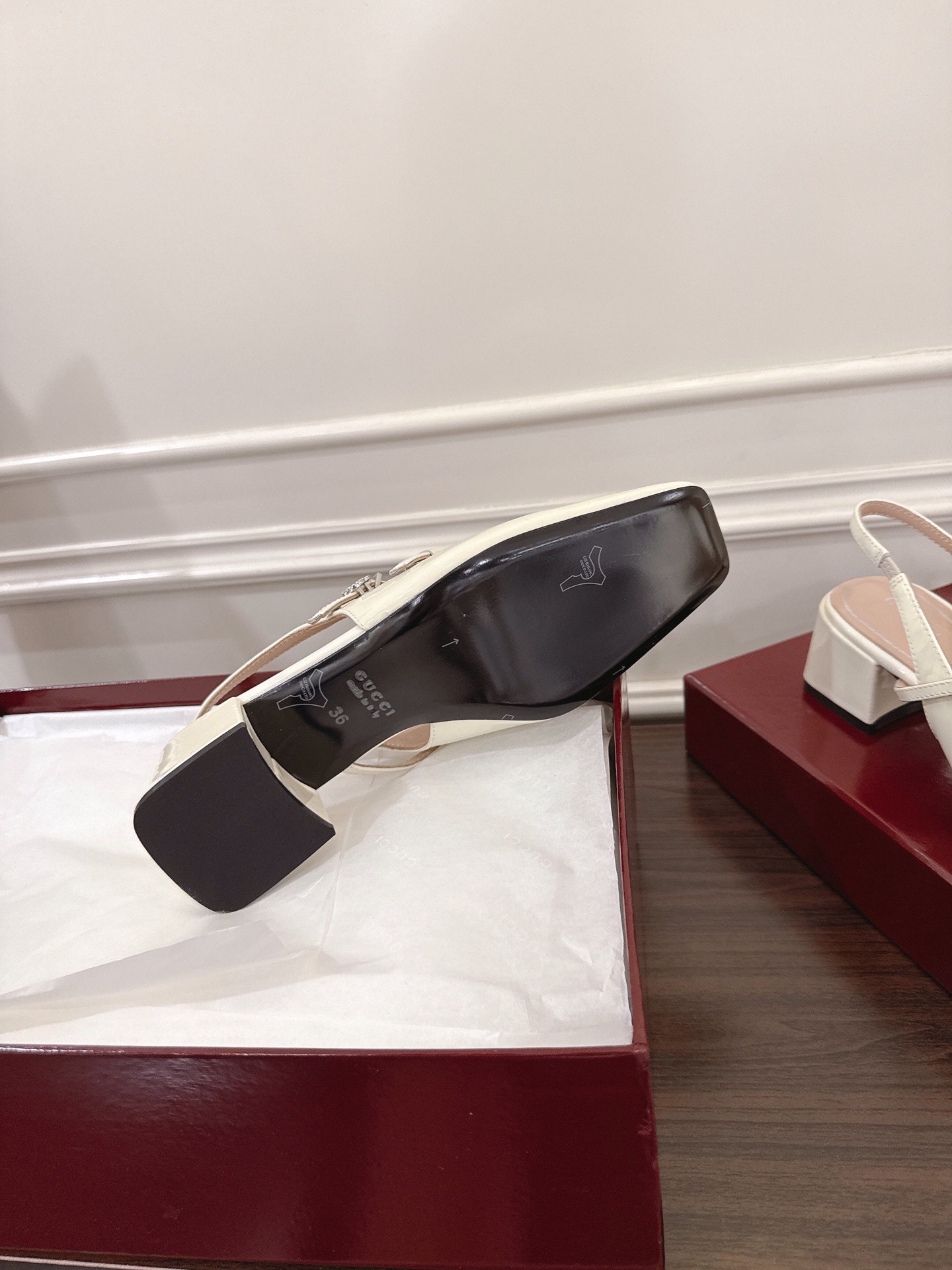 Gucci Women's Mary Jane Slingback Heels Patent Leather Ivory Size 35-42 10 i1752081503392 6347 0 8