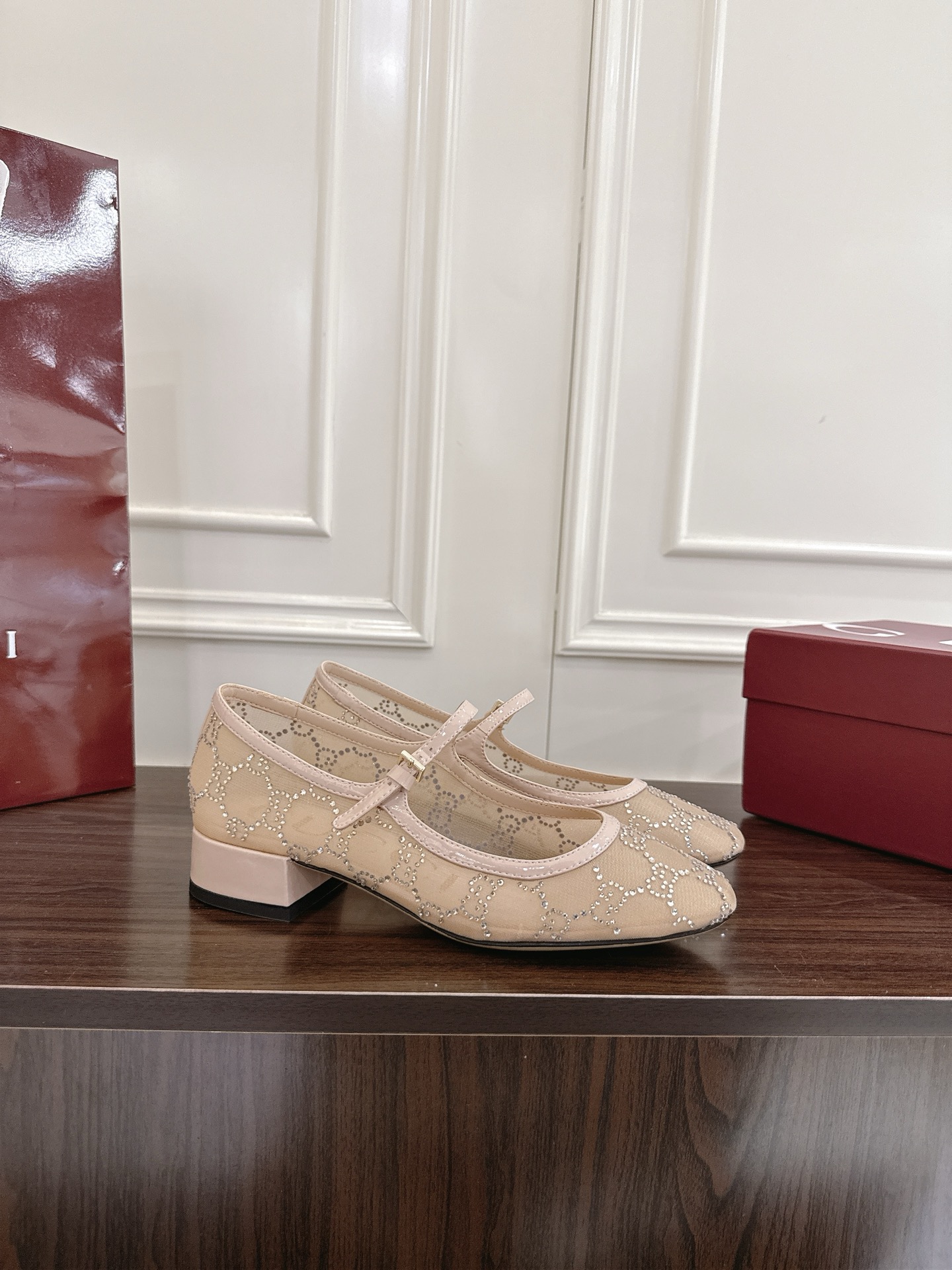 Gucci Women's Beige GG Crystal Embellished Ballerina Flats Shoes, Size 35-42 3 i1752570852589 9725 0 1