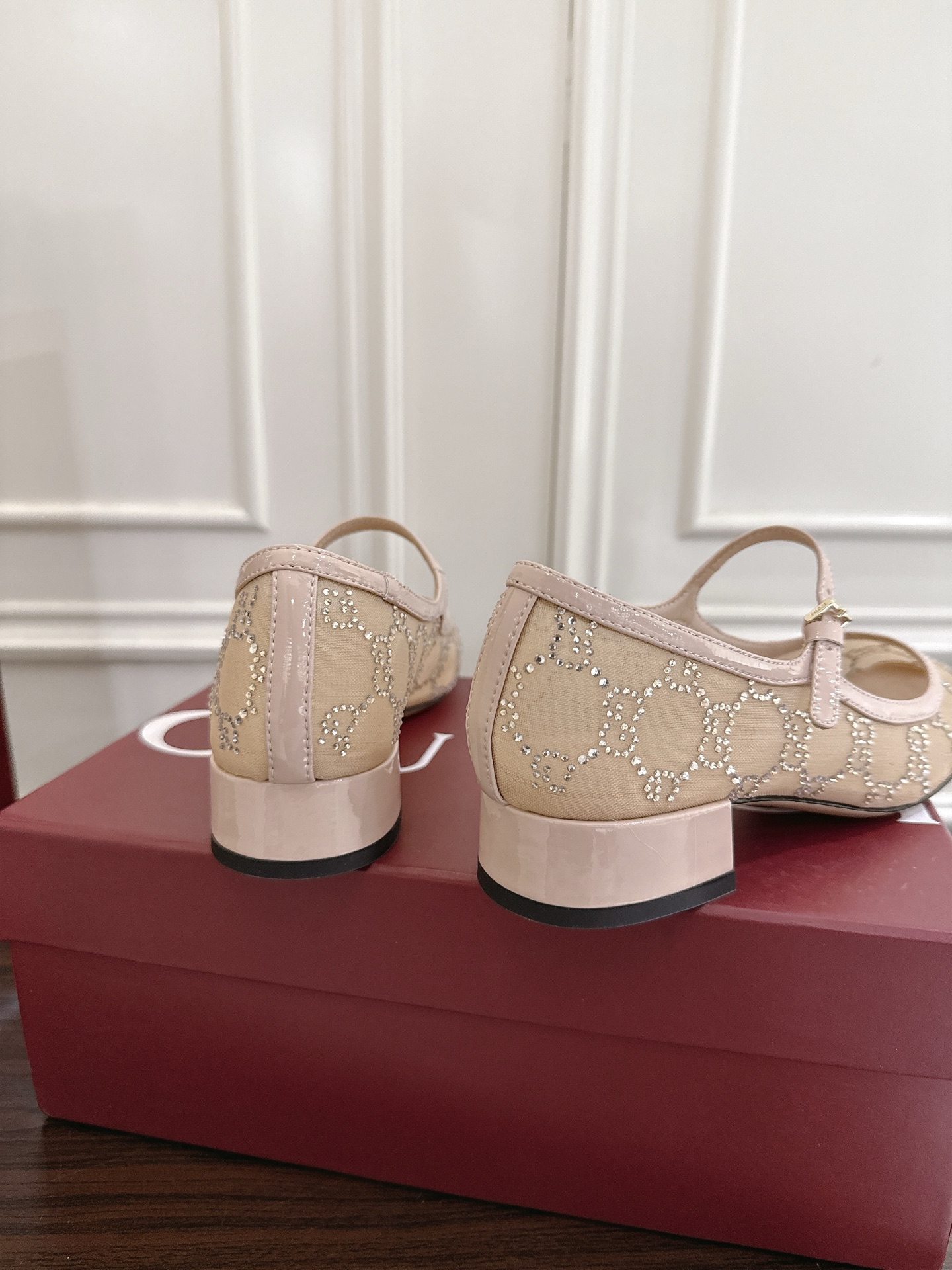 Gucci Women's Beige GG Crystal Embellished Ballerina Flats Shoes, Size 35-42 8 i1752570854415 5292 0 6