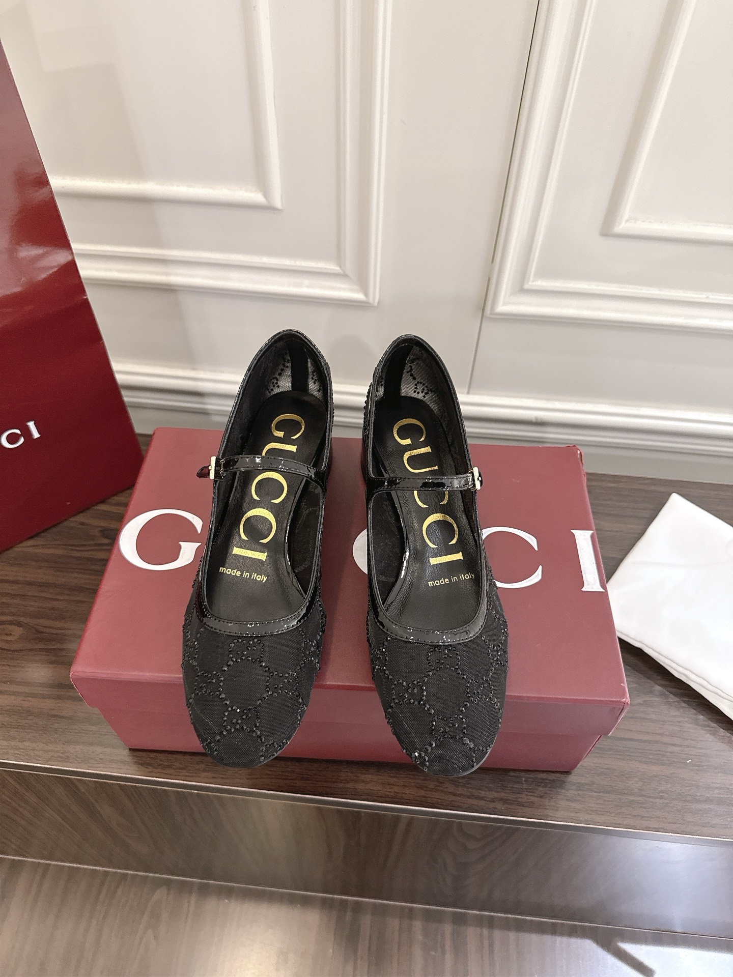 Gucci Women's Black Mary Jane Ballerina Shoes with Iconic Logo, Sizes 35-42 2 i1752570913050 1077 0 0