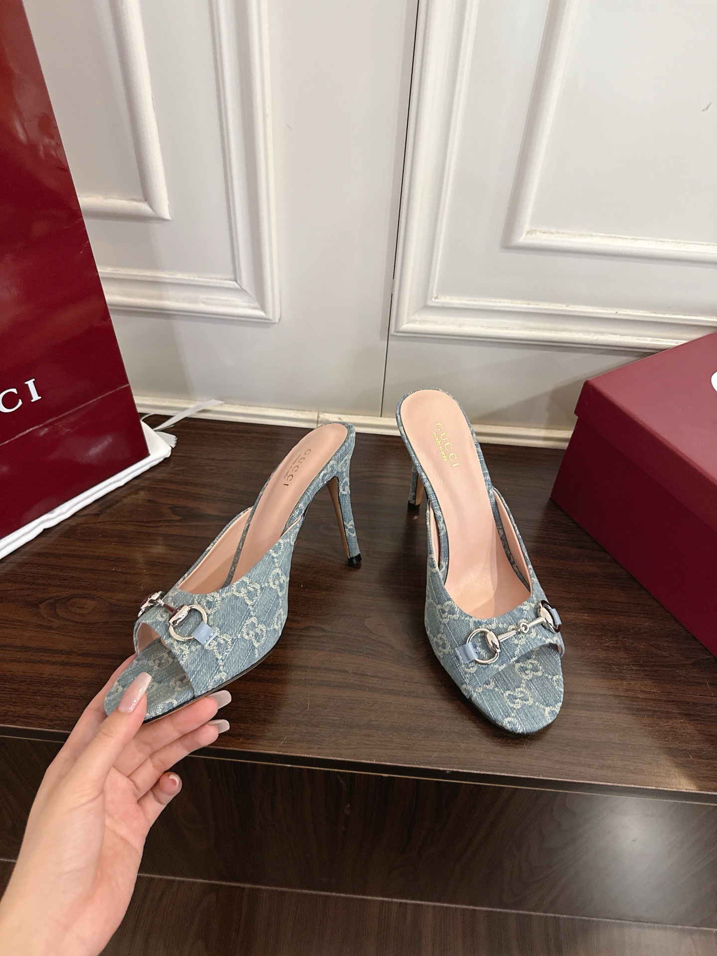 Gucci 早春新款 马衔扣高跟拖鞋