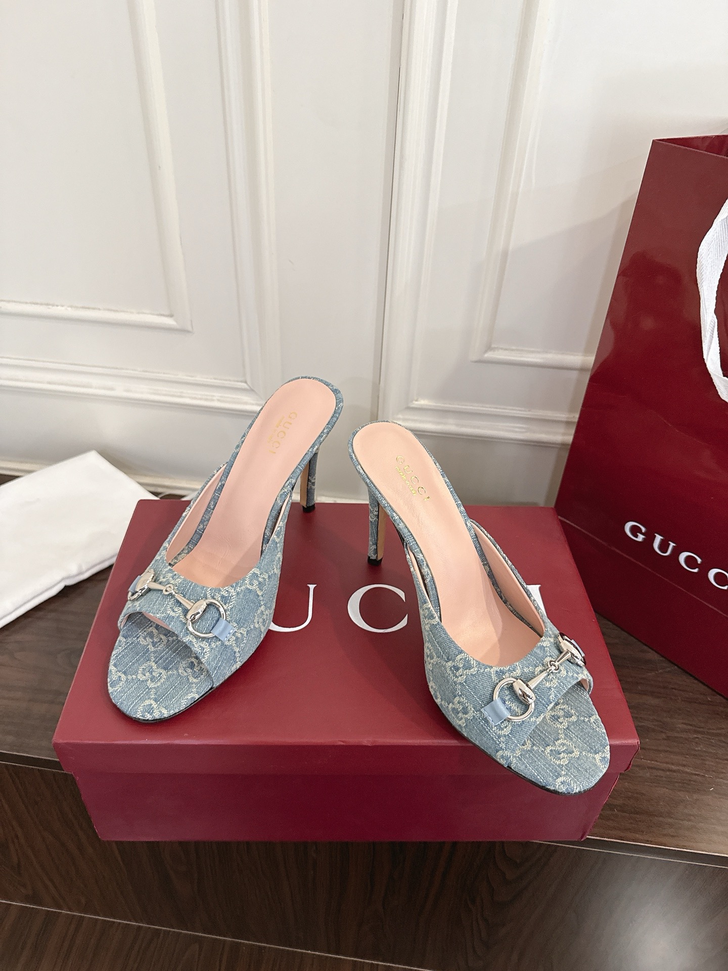 Gucci 早春新款 马衔扣高跟拖鞋