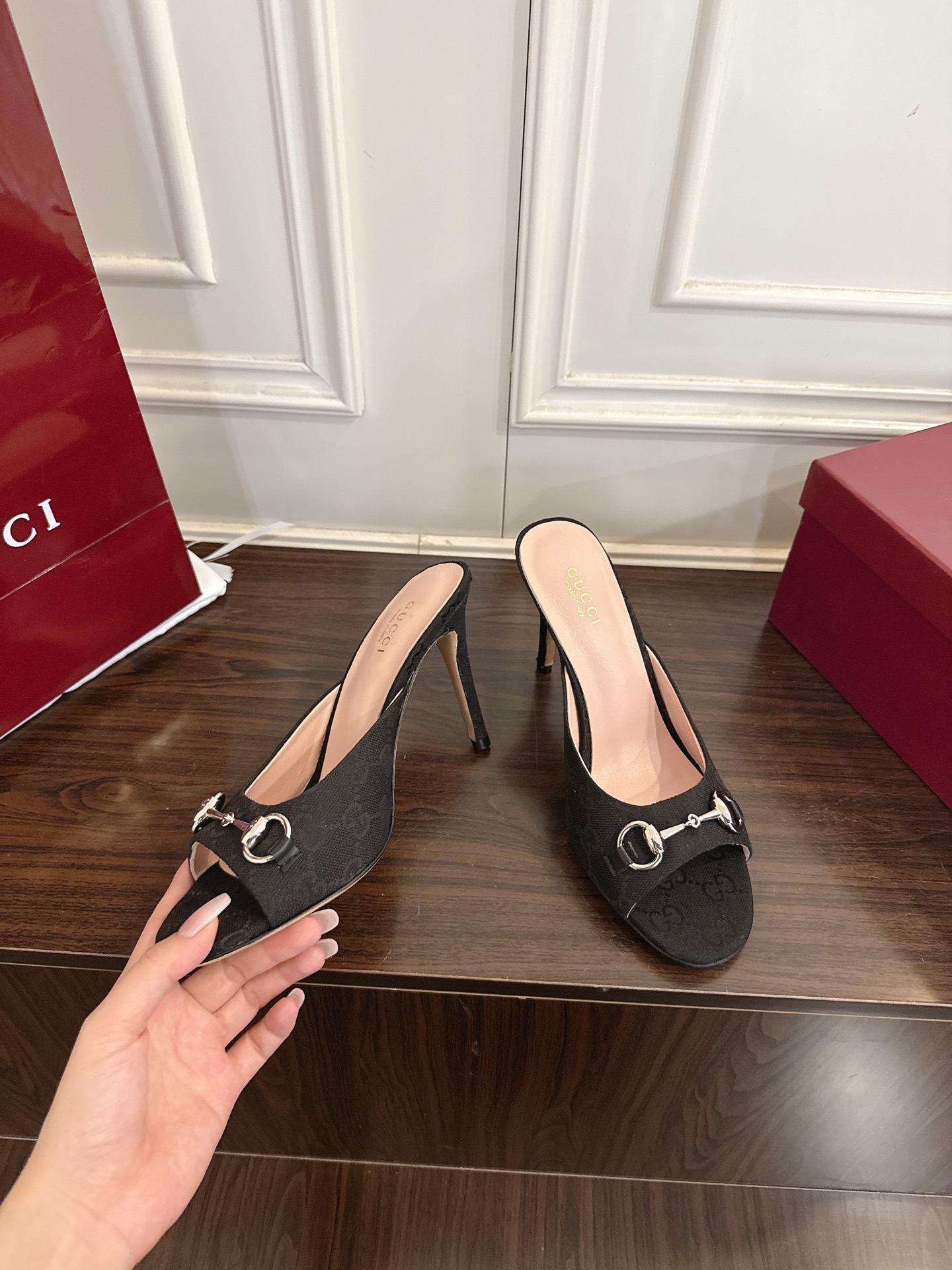 Gucci 早春新款 马衔扣高跟拖鞋