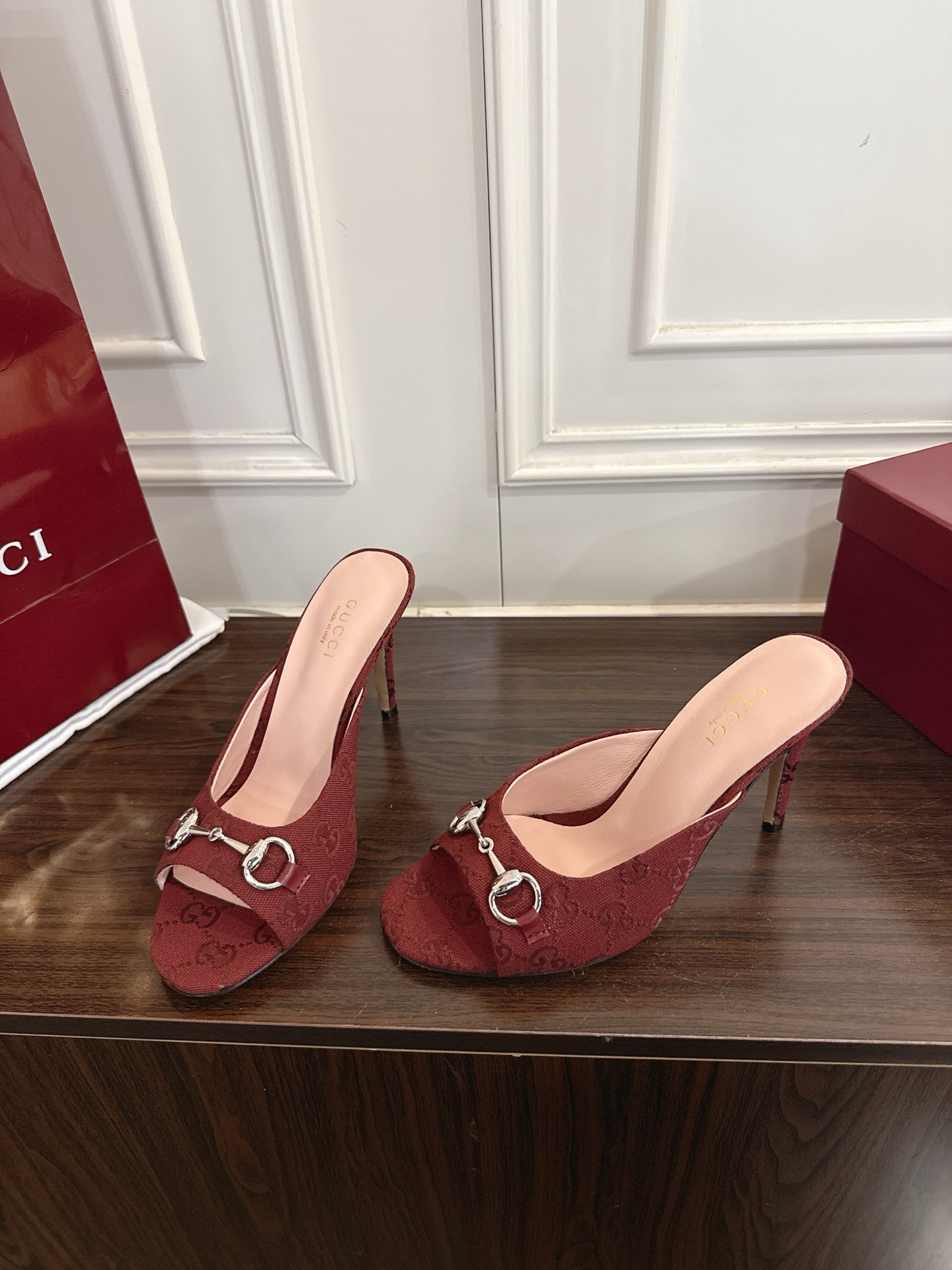 Gucci 早春新款 马衔扣高跟拖鞋