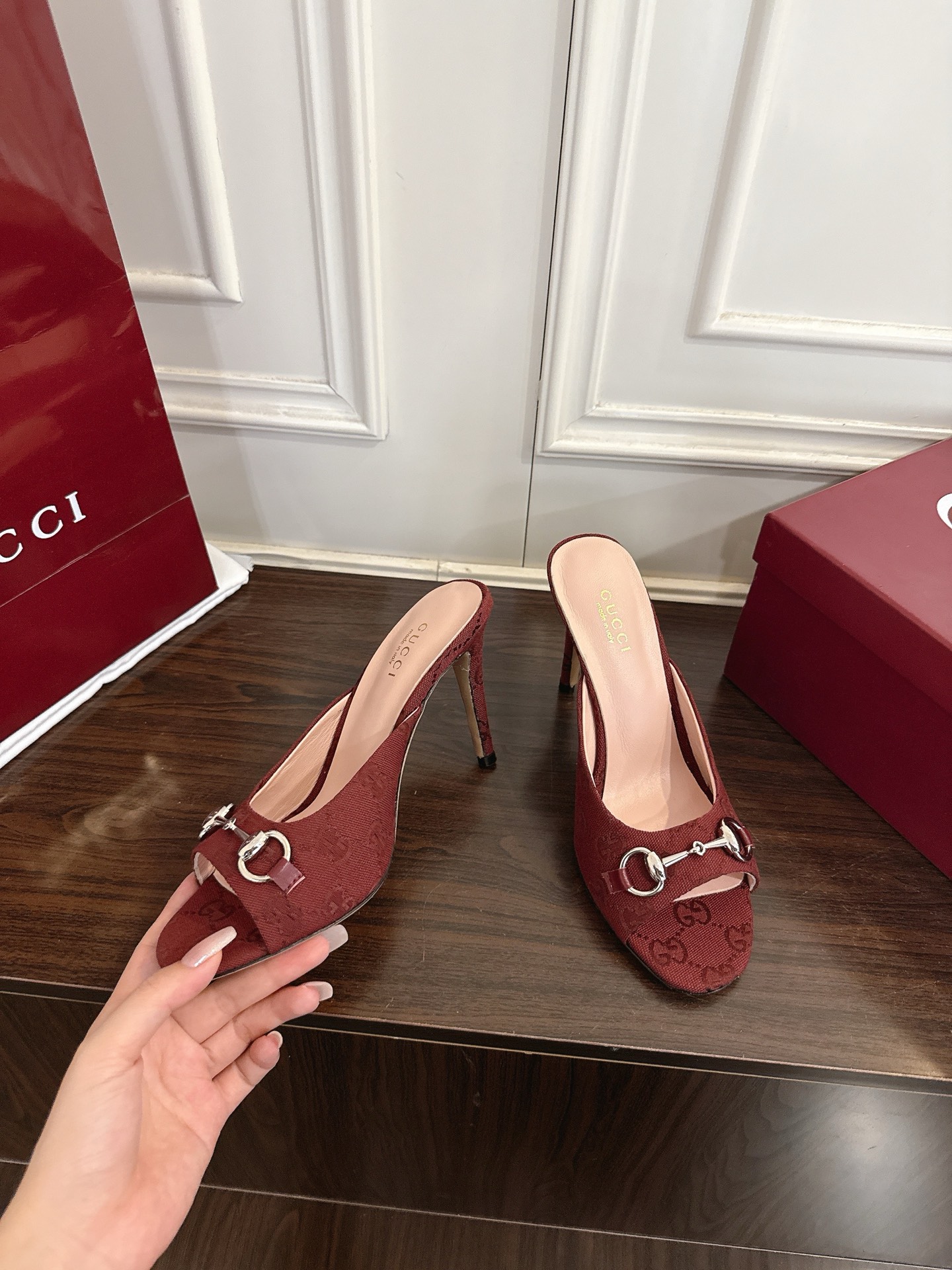 Gucci 早春新款 马衔扣高跟拖鞋