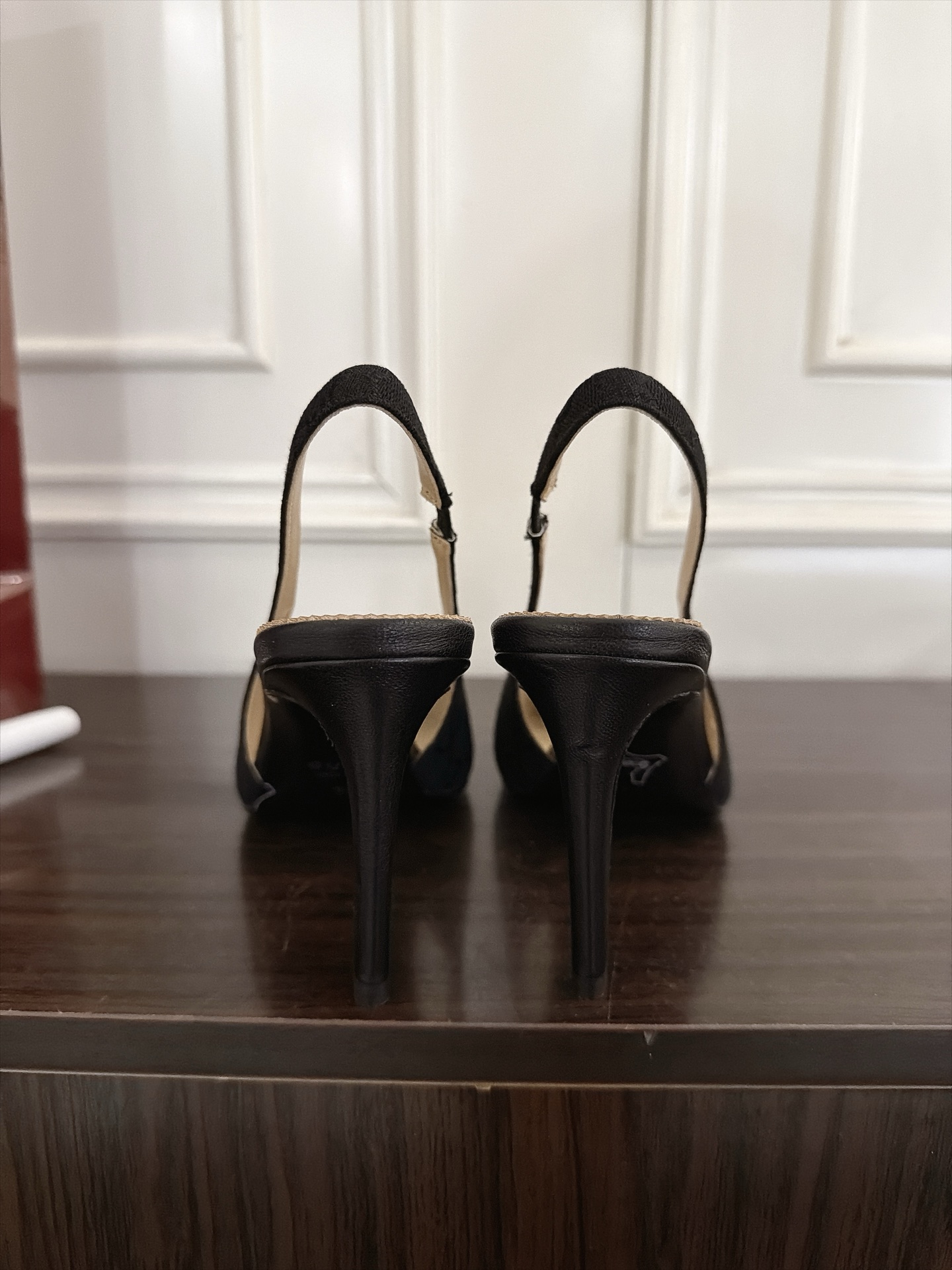 Gucci Black GG Horsebit Pointed Slingback Pumps