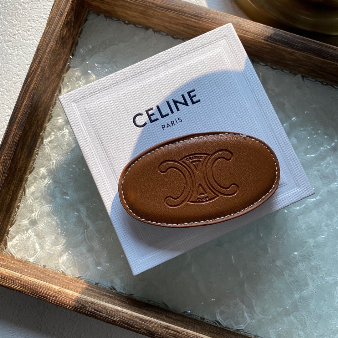 New Celine Leather Hair Clasp: Minimalist Fold-Over Clip in Classic Colors 7 i1735189432091 3360 0 4
