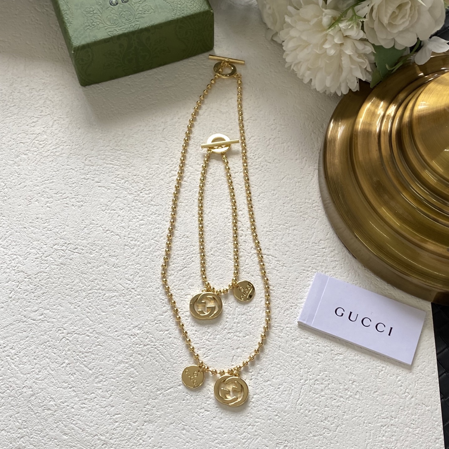 Gucci new necklace Size 41cm--Material Copper--Stamped--Gold Plated for Color Retention 10 i1751336232496 0 0 3