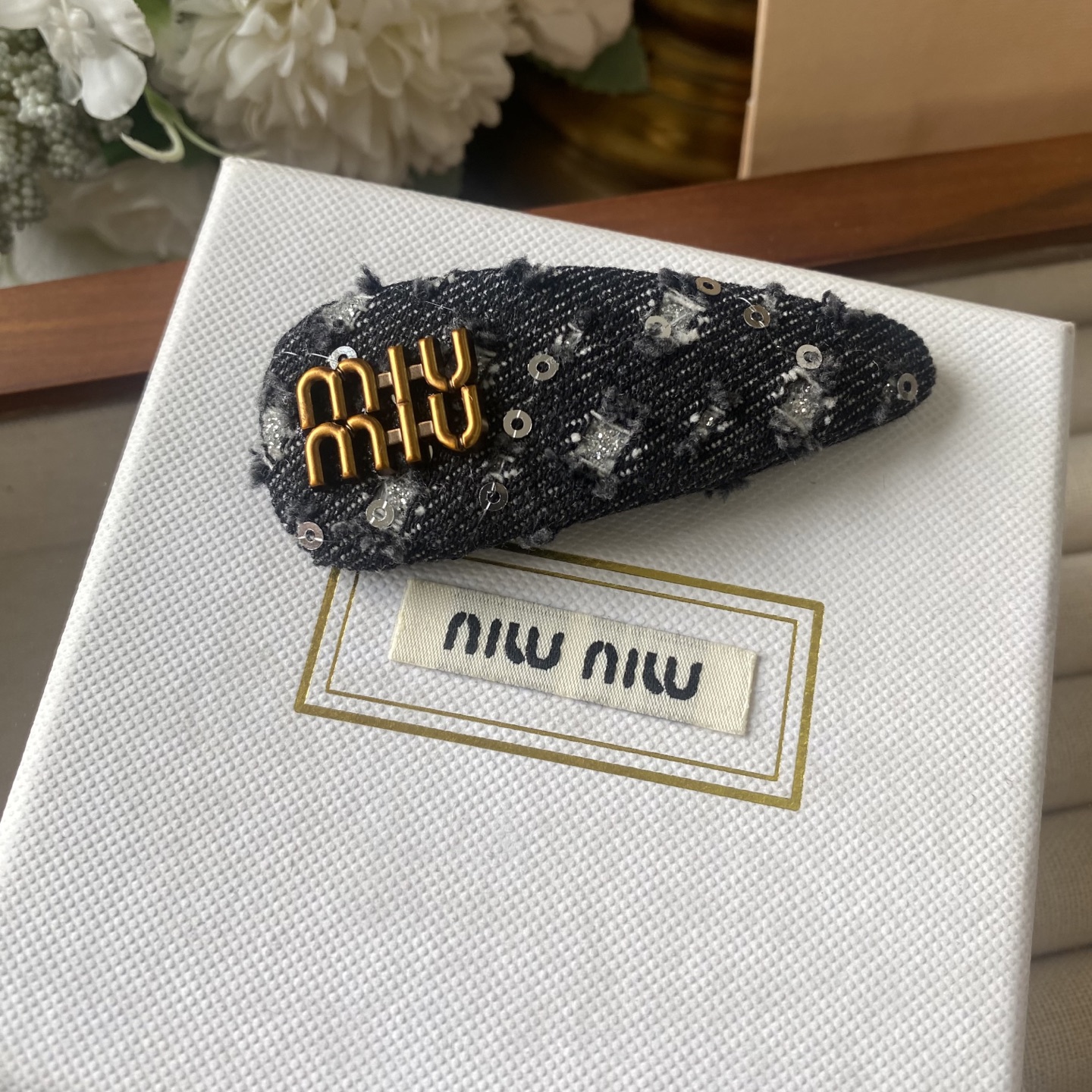 Miu Miu Velvet Butterfly Clip: Embossed Wings with Micro Crystal Details 13 i1752474214563 6970 0 2