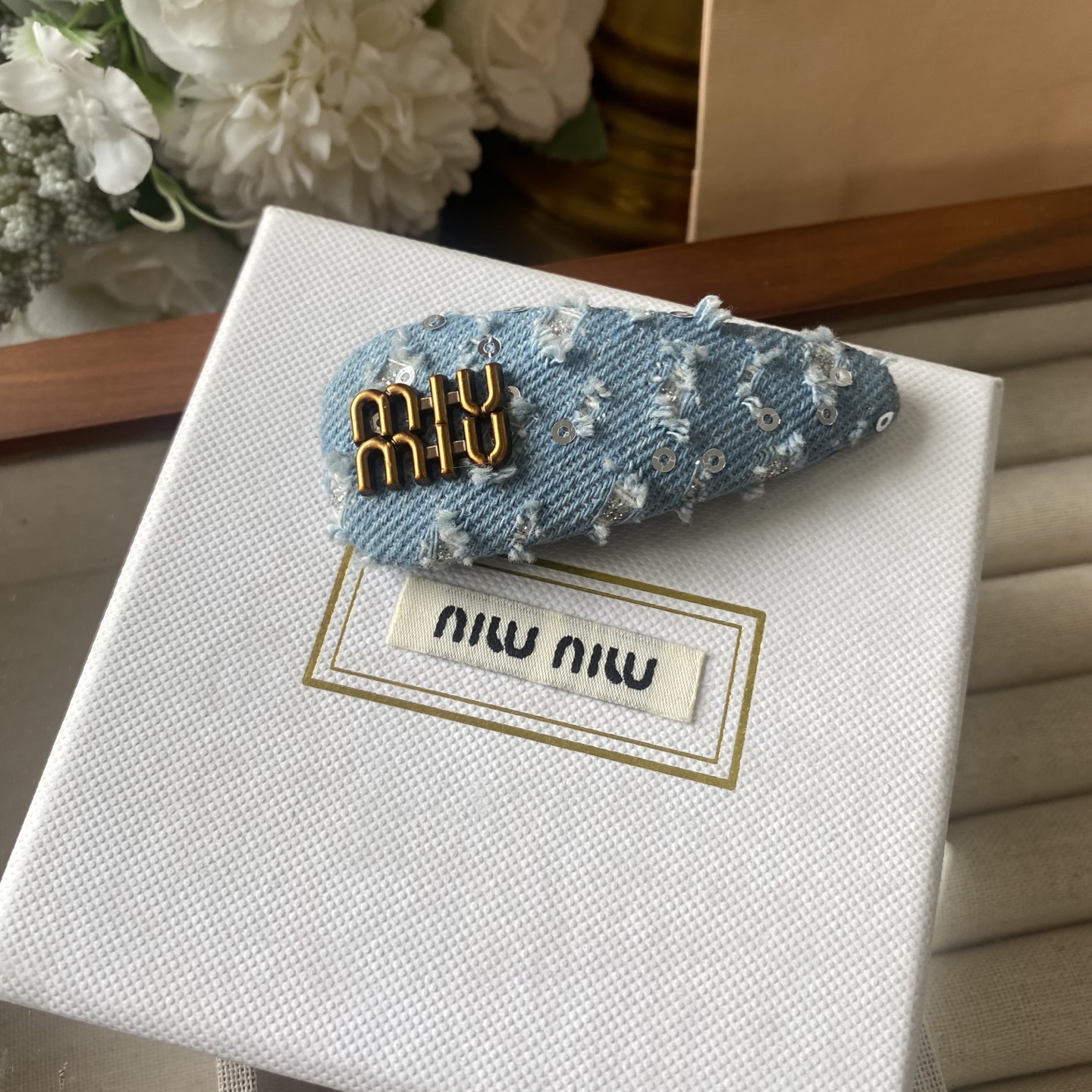 Miu Miu Velvet Butterfly Clip: Embossed Wings with Micro Crystal Details 12 i1752474214615 5306 0 1