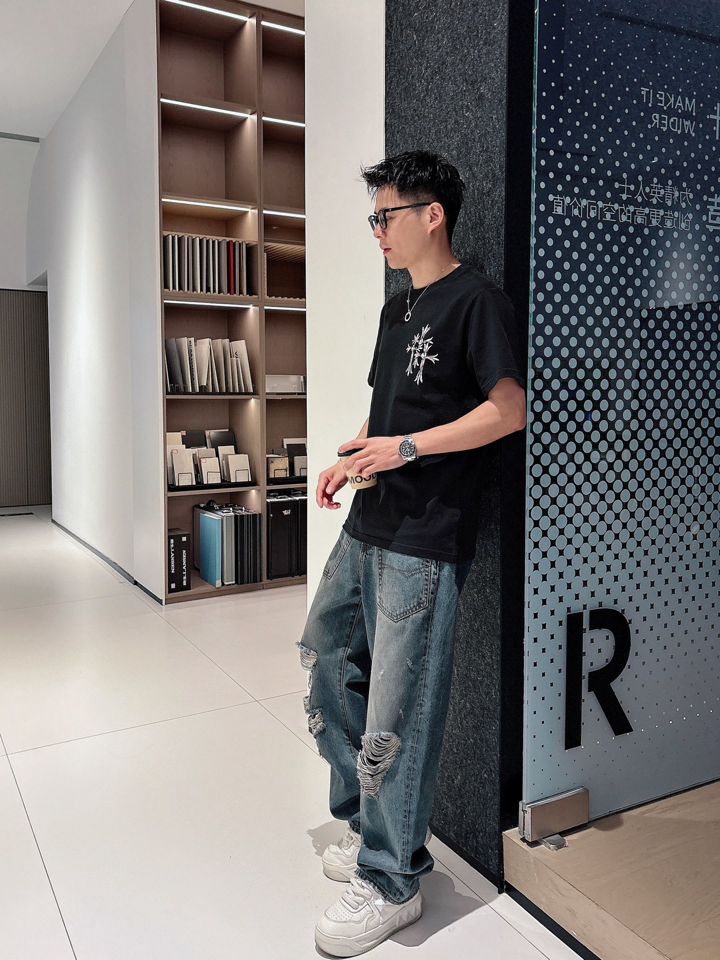 Chrome Hearts Men's Black Cotton T-Shirt With Cross Logo, Casual Style 12 i1740734734214 8789 0 11
