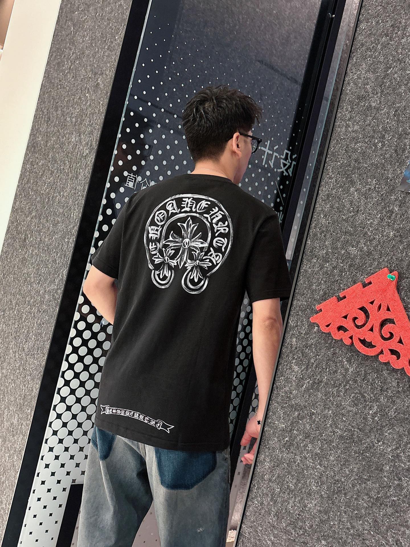 Chrome Hearts Men's Black Cotton T-Shirt With Cross Logo, Casual Style 10 i1740734735916 2990 0 9