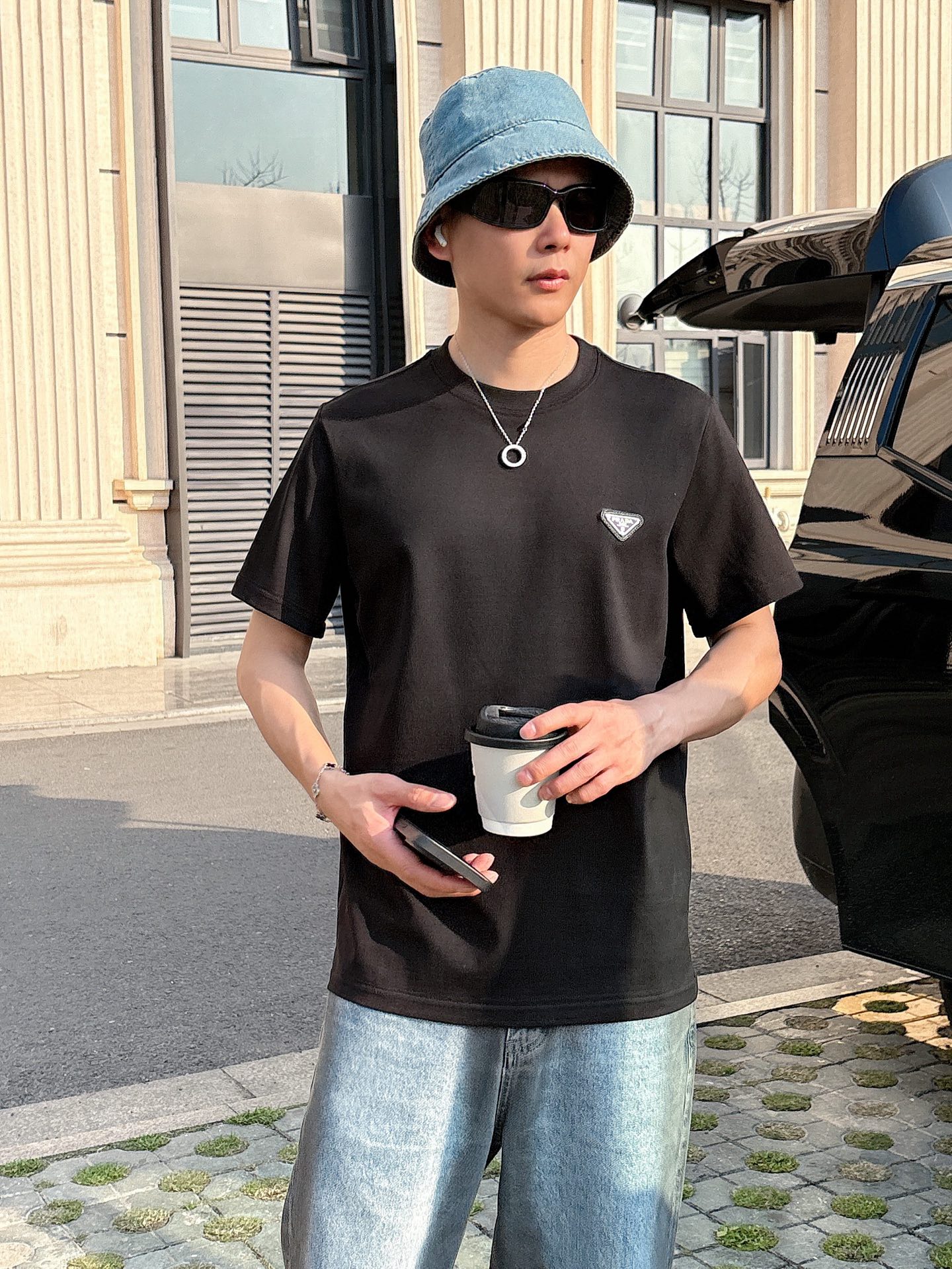 Prad*普家 2026春夏新款男女同情侣款👫休闲宽松棉质圆领短袖T恤衫！贸易公司渠道稀出，同步官网发售