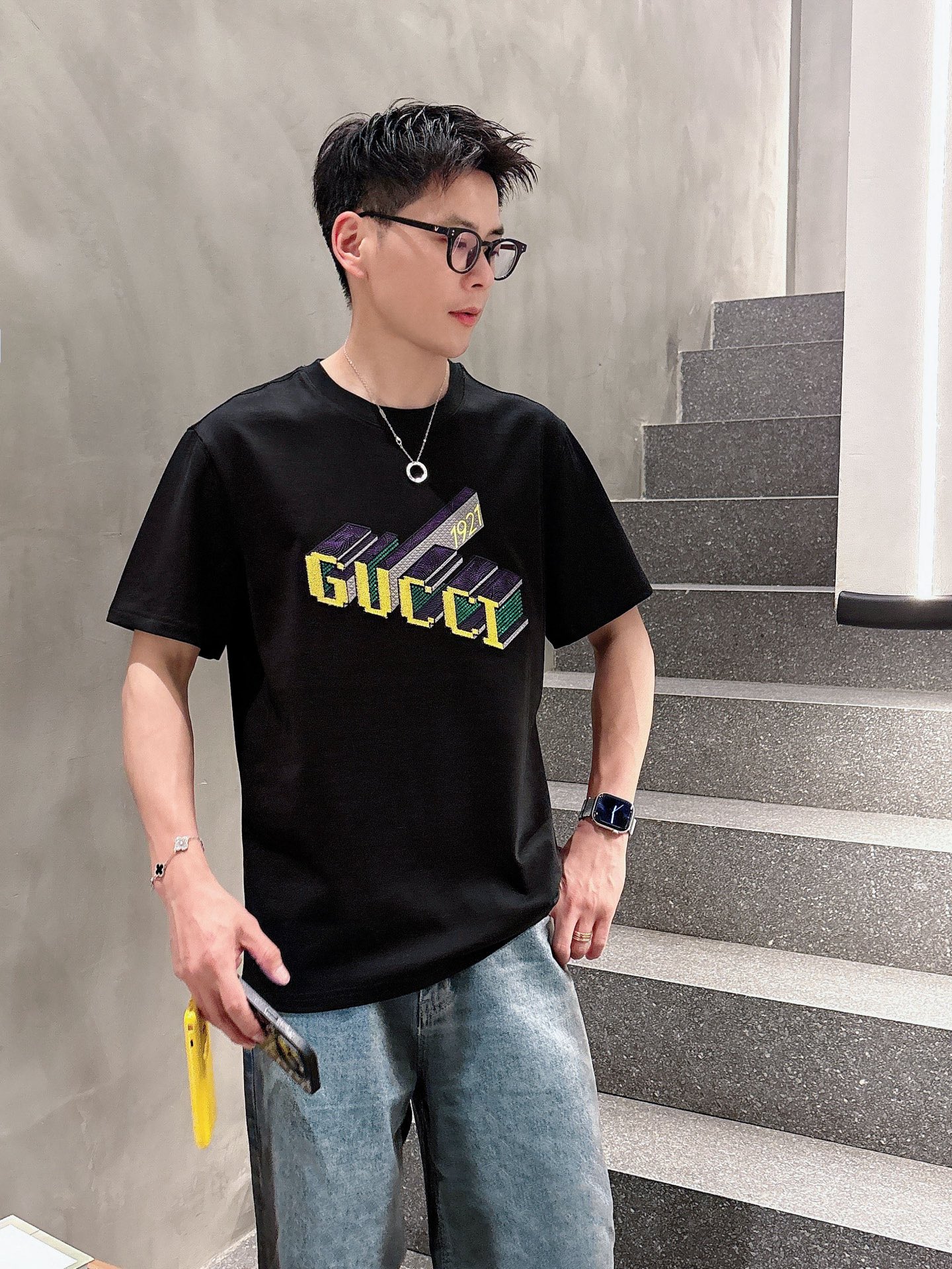 。Gucci古驰💥独家专供新款原单男士休闲短袖 高端定制 高版本 时尚百搭爆款⚠️⚠️✨✨进口面料 手感