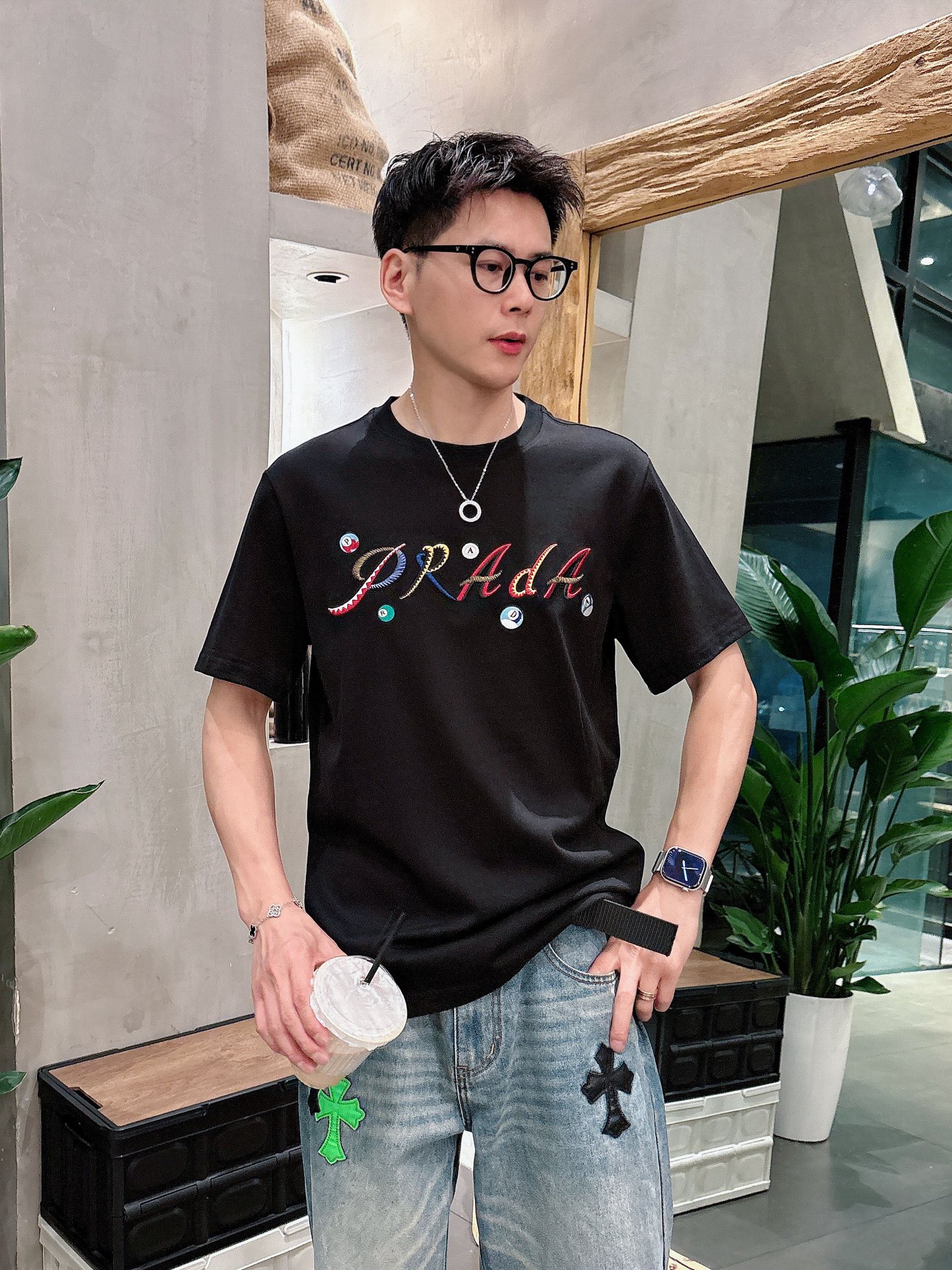 。Prada普拉达💥独家专供新款原单男士休闲短袖 高端定制 高版本 时尚百搭爆款⚠️⚠️✨✨进口面料 手