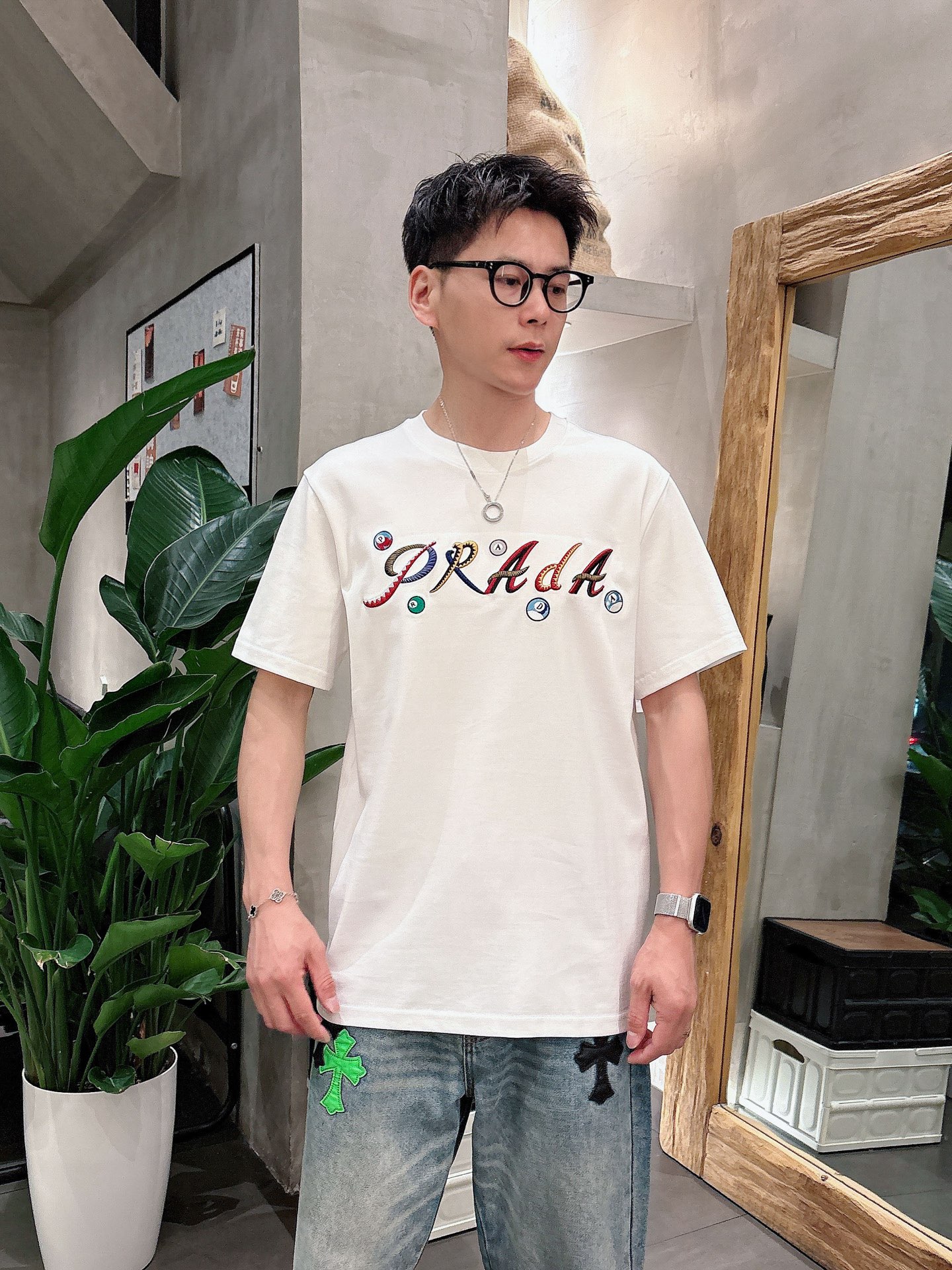 。Prada普拉达💥独家专供新款原单男士休闲短袖 高端定制 高版本 时尚百搭爆款⚠️⚠️✨✨进口面料 手