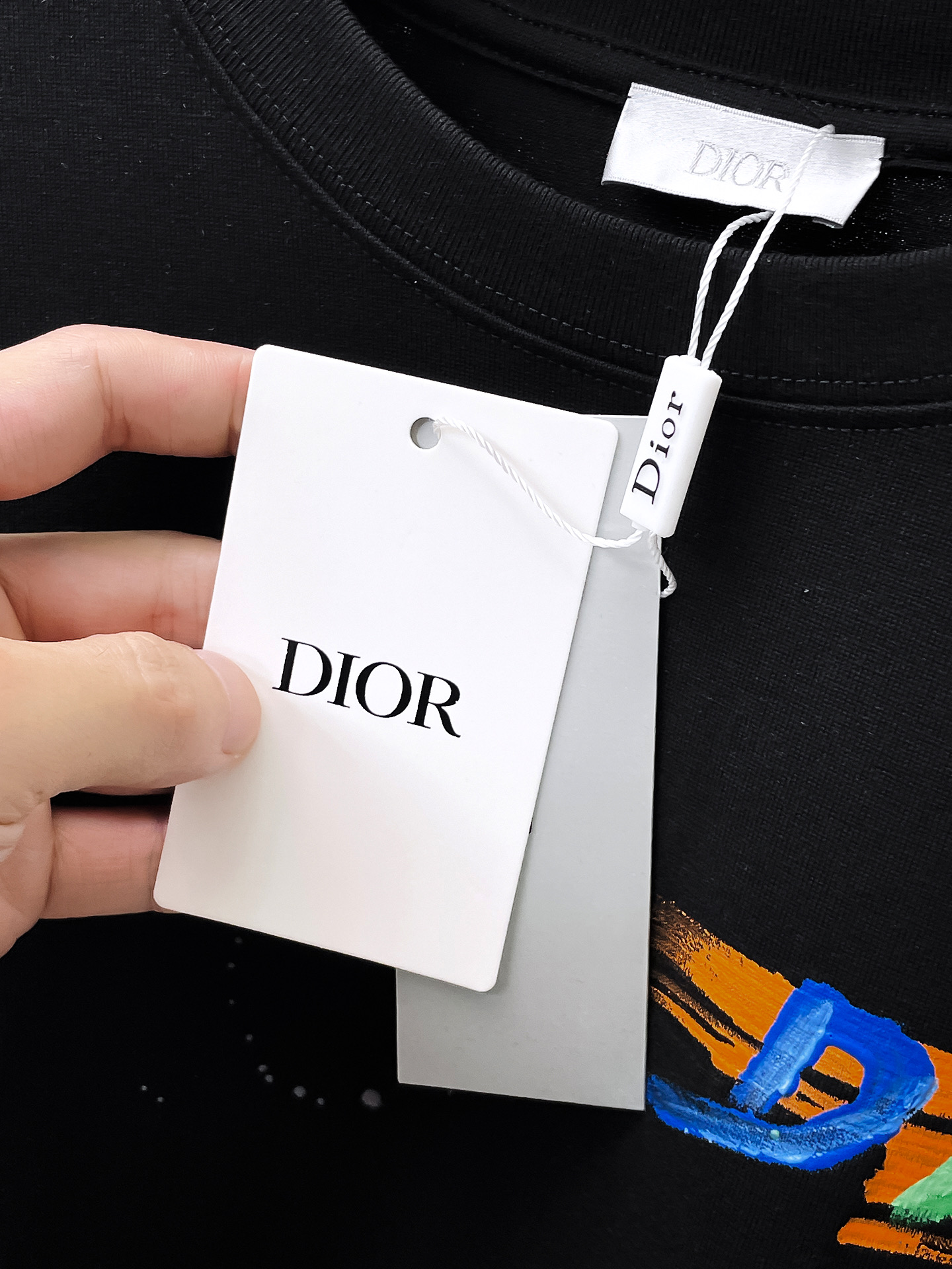    。迪奥家 2025SS新款首发专柜最新款短袖圆领T恤 高端订制 设计前卫时尚！品牌logo重工艺设