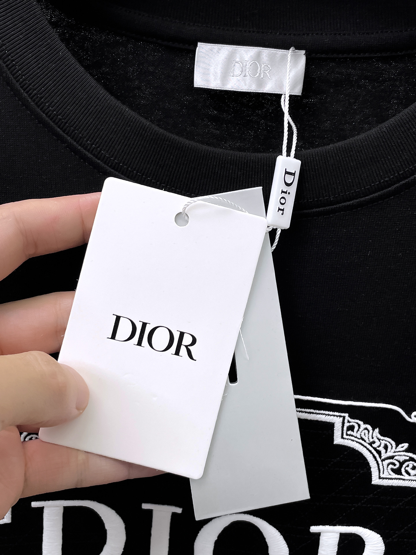    。迪奥家 2025SS新款首发专柜最新款短袖圆领T恤 高端订制 设计前卫时尚！品牌logo重工艺设