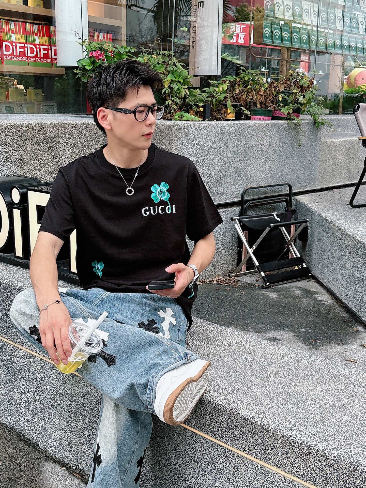 。Gucci 古驰💥独家专供新款原单男士休闲短袖 高端定制 高版本 时尚百搭爆款⚠️⚠️✨✨进口面料 手