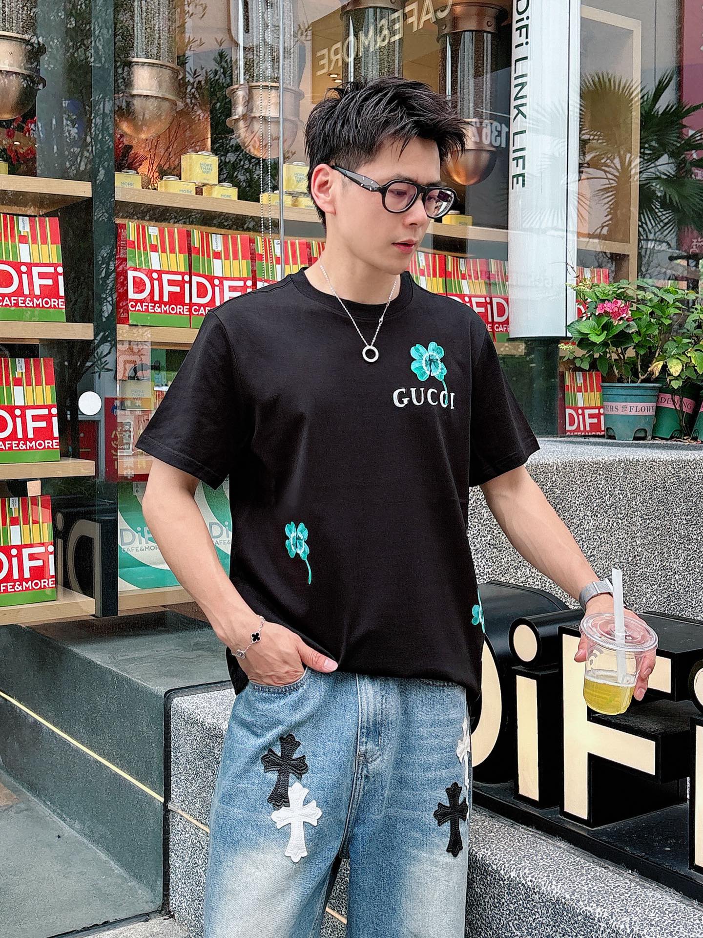 。Gucci 古驰💥独家专供新款原单男士休闲短袖 高端定制 高版本 时尚百搭爆款⚠️⚠️✨✨进口面料 手