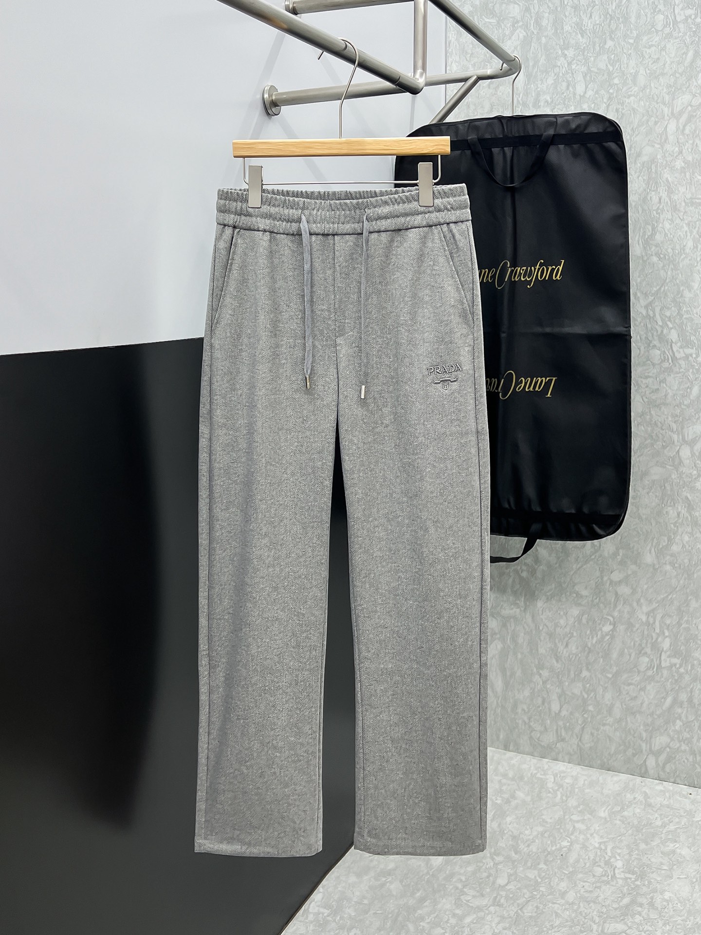 Prada Gray Drawstring Pants