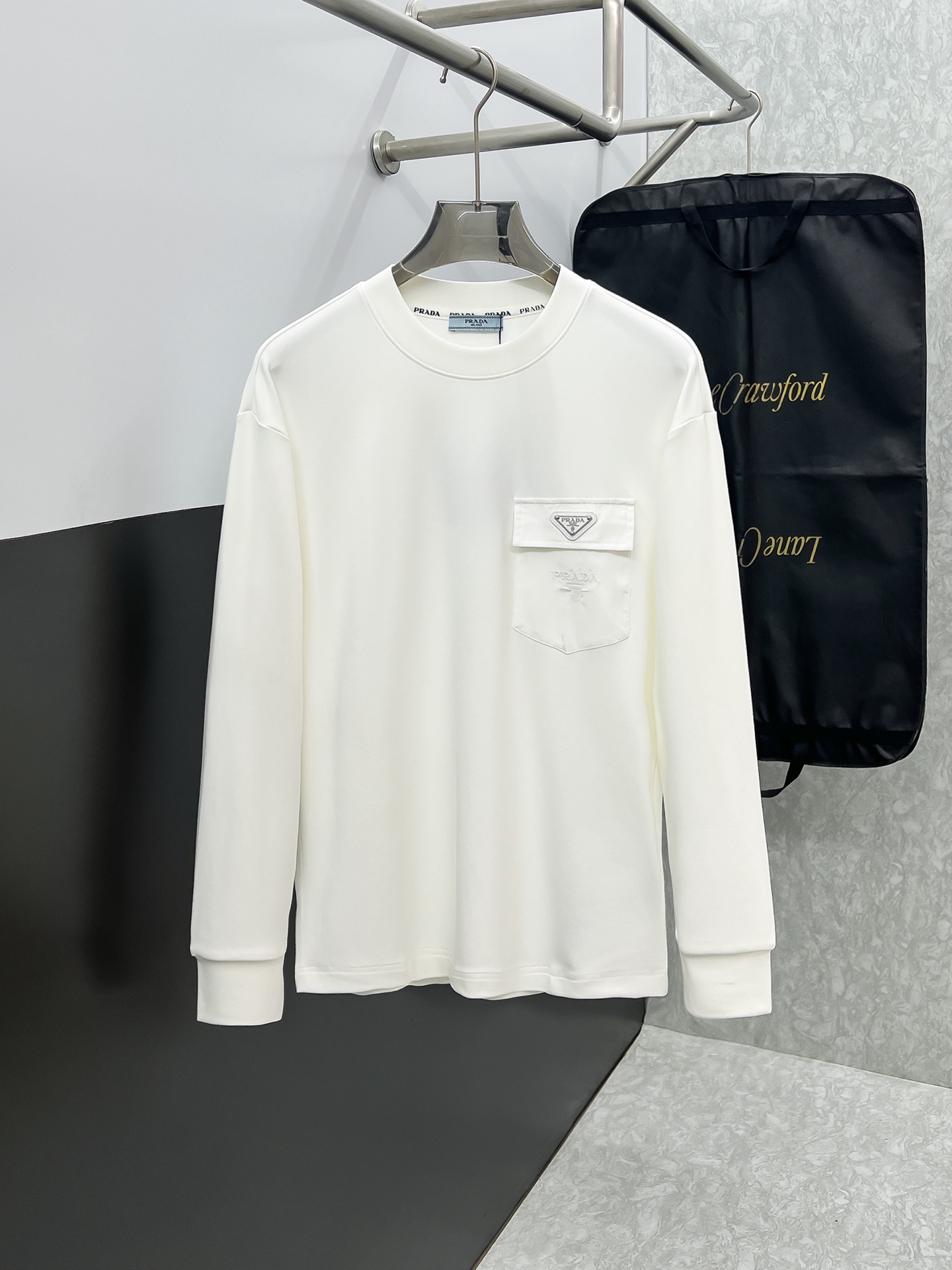 Prada White Pocket Sweatshirt