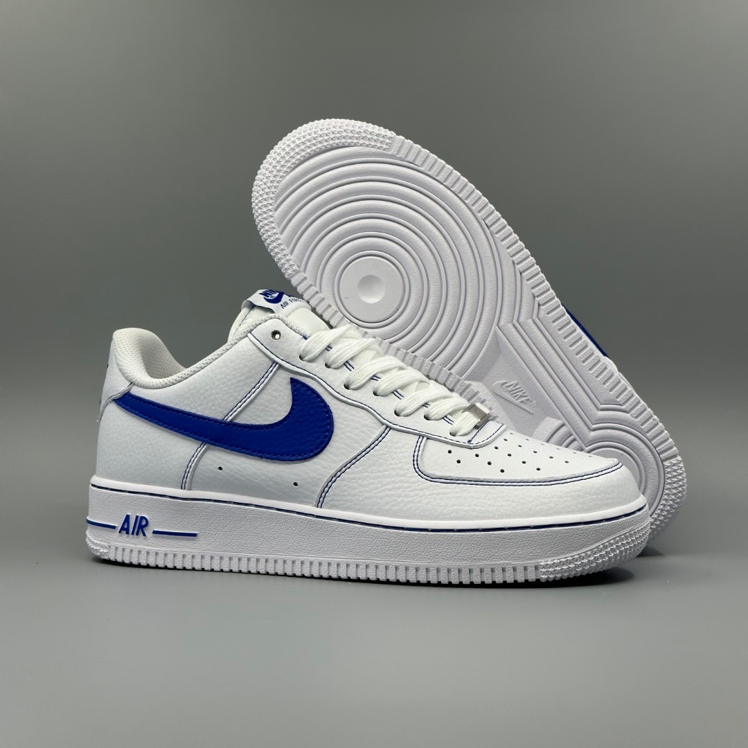 (气垫款带半码)耐克Nike Air Force 1‘07 SE 空军一号低帮百搭休闲运动板鞋 颜色:新蓝缝线 货号:037-100