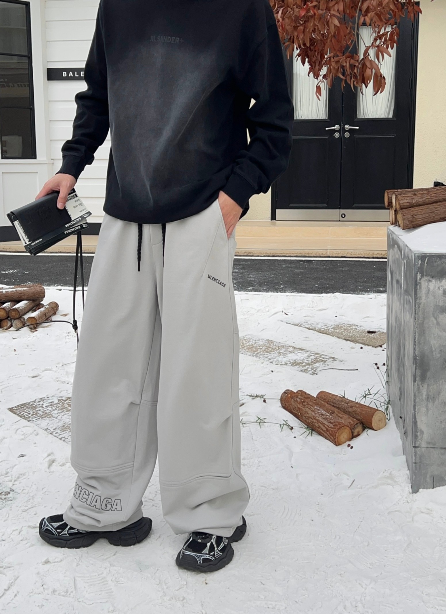 NO:597076,B's 2025 new autumn and winter casual pants for men, straight pants, black gray, size: M-3XL,,alexander wang19860909B家 2025秋冬新款休闲裤男直筒裤 黑色 灰色 码数: M-3XL,,alexander wang,Men's clothing