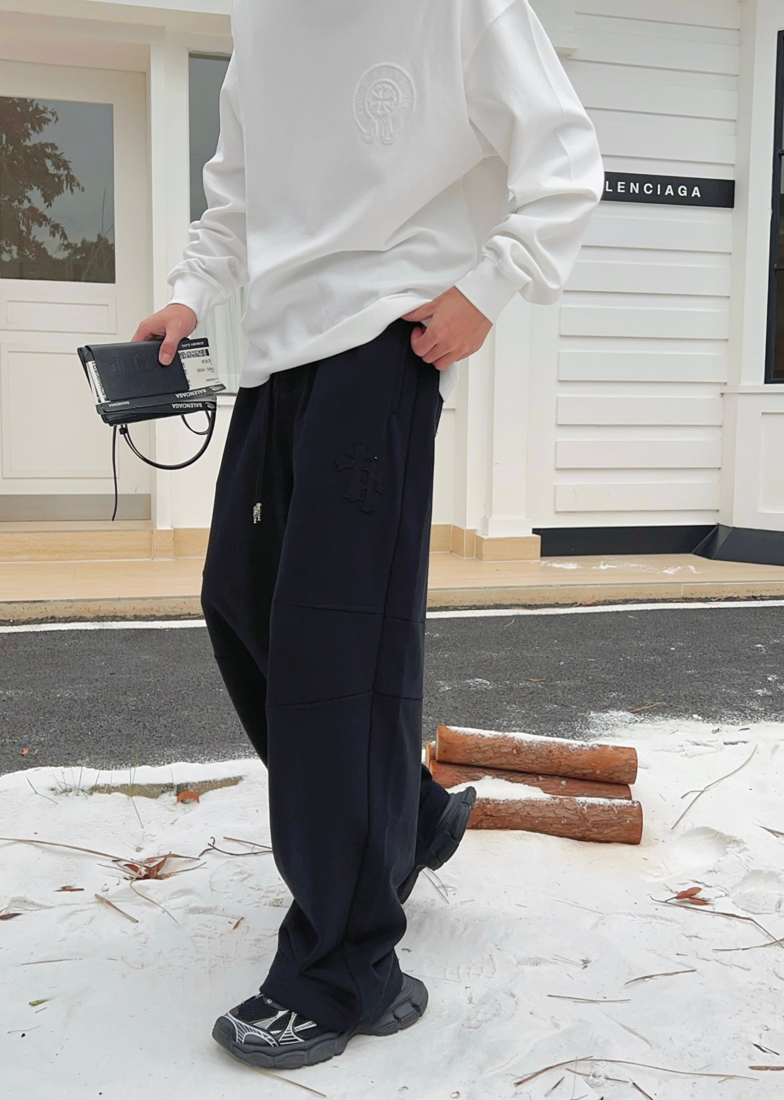 NO:661615,Chrome Hearts 2025 Autumn and Winter New Casual Pants Men's Straight Pants Black Gray Size: M-3XL,,chrome hearts, 19860909克罗心 2025秋冬新款休闲裤男直筒裤 黑色 灰色 码数: M-3XL,,chrome hearts, ,Men's clothing