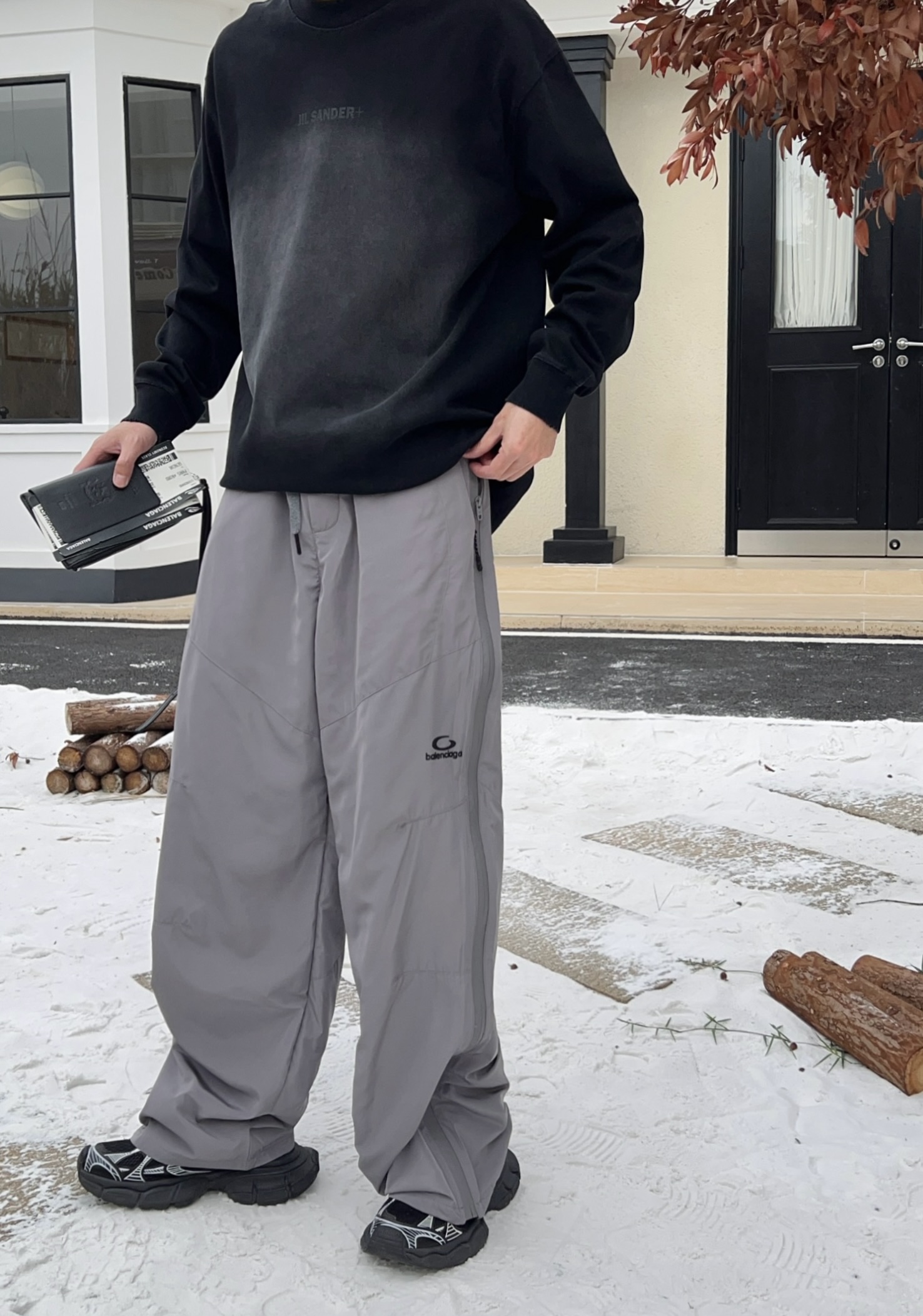 NO:597085,B's 2025 autumn and winter new style thickened inner brushed casual pants for men, black gray, size: M-3XL,,alexander wang19860909B家 2025秋冬新款加厚内里磨毛休闲裤男直筒裤 黑色 灰色 码数: M-3XL,,alexander wang,Men's clothing