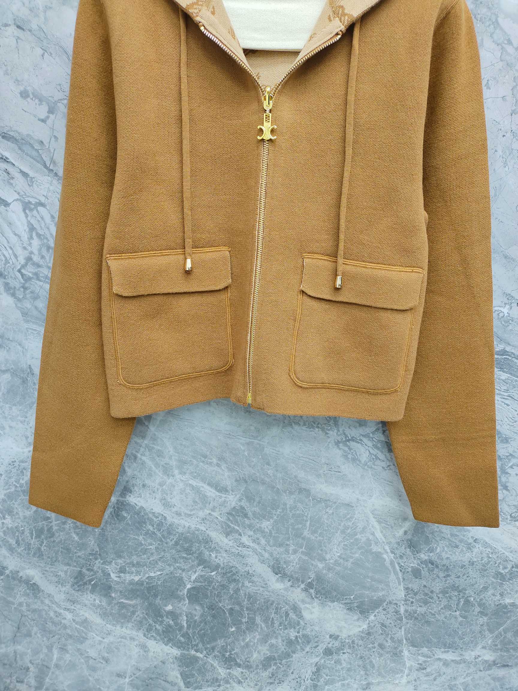 Celine Classic Logo Hoodie Cardigan - Stylish & Comfortable Knitwear 8 a1752825478295 0105
