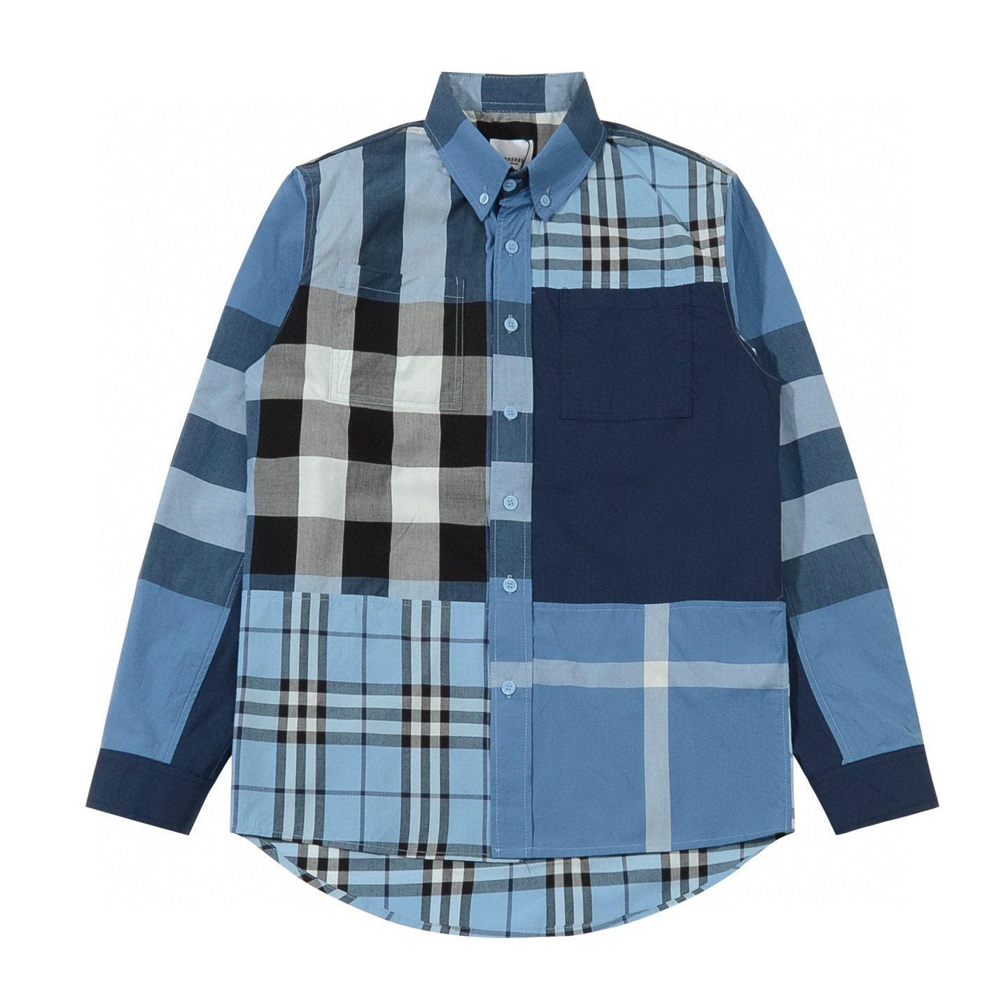 💰135
cj
款号/F018
Burberry 巴宝莉 限量款拼接撞色 长袖衬衣 苏六同款八宝粥衬衫
颜色：黄 蓝
尺码：m-xl